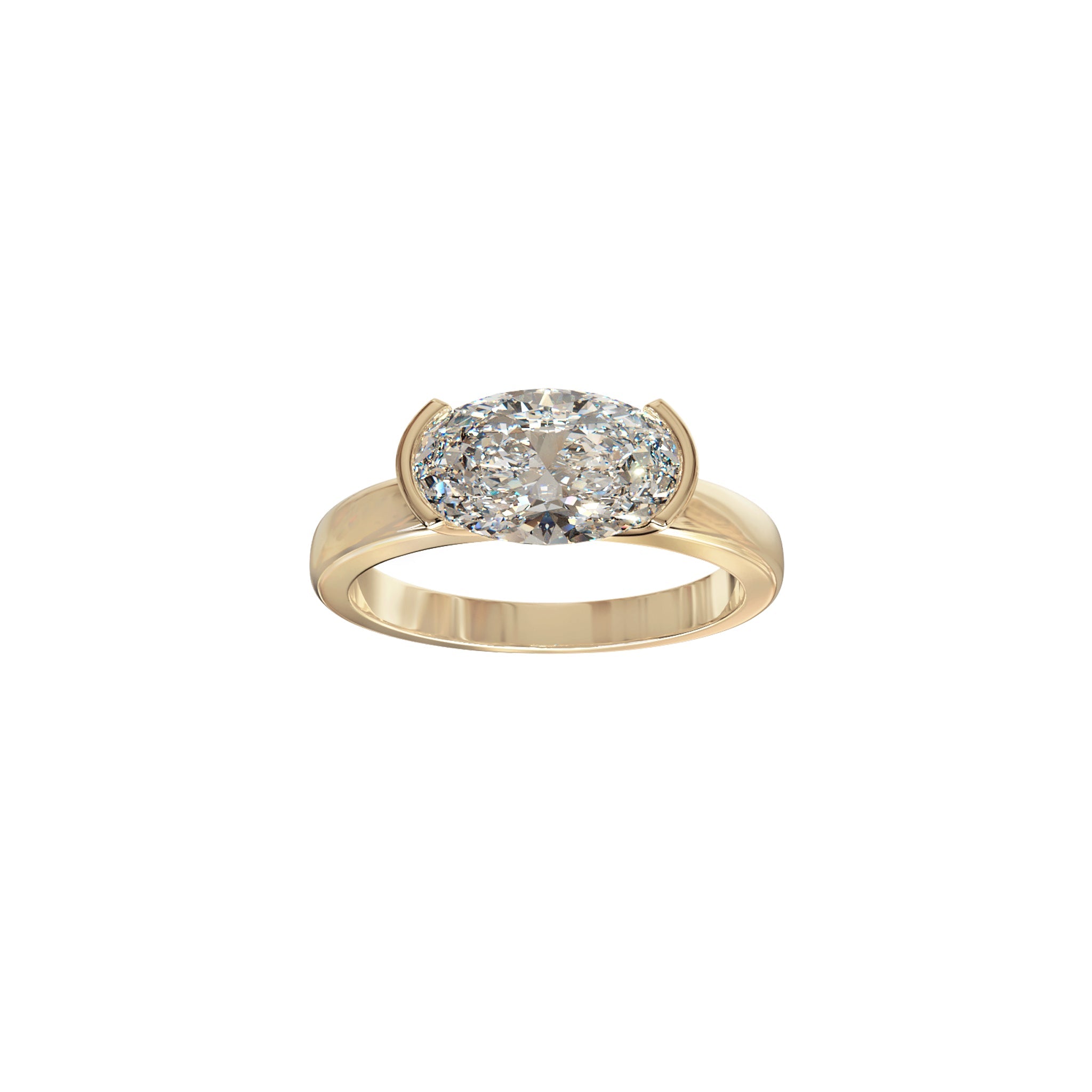 Margot East-West Oval Diamond Solitaire Ring-Rings-Eliise Maar Fine Jewellery Australia-18K Rose Gold-Natural Diamond - 1.00ct F/SI1-Eliise Maar Jewellery
