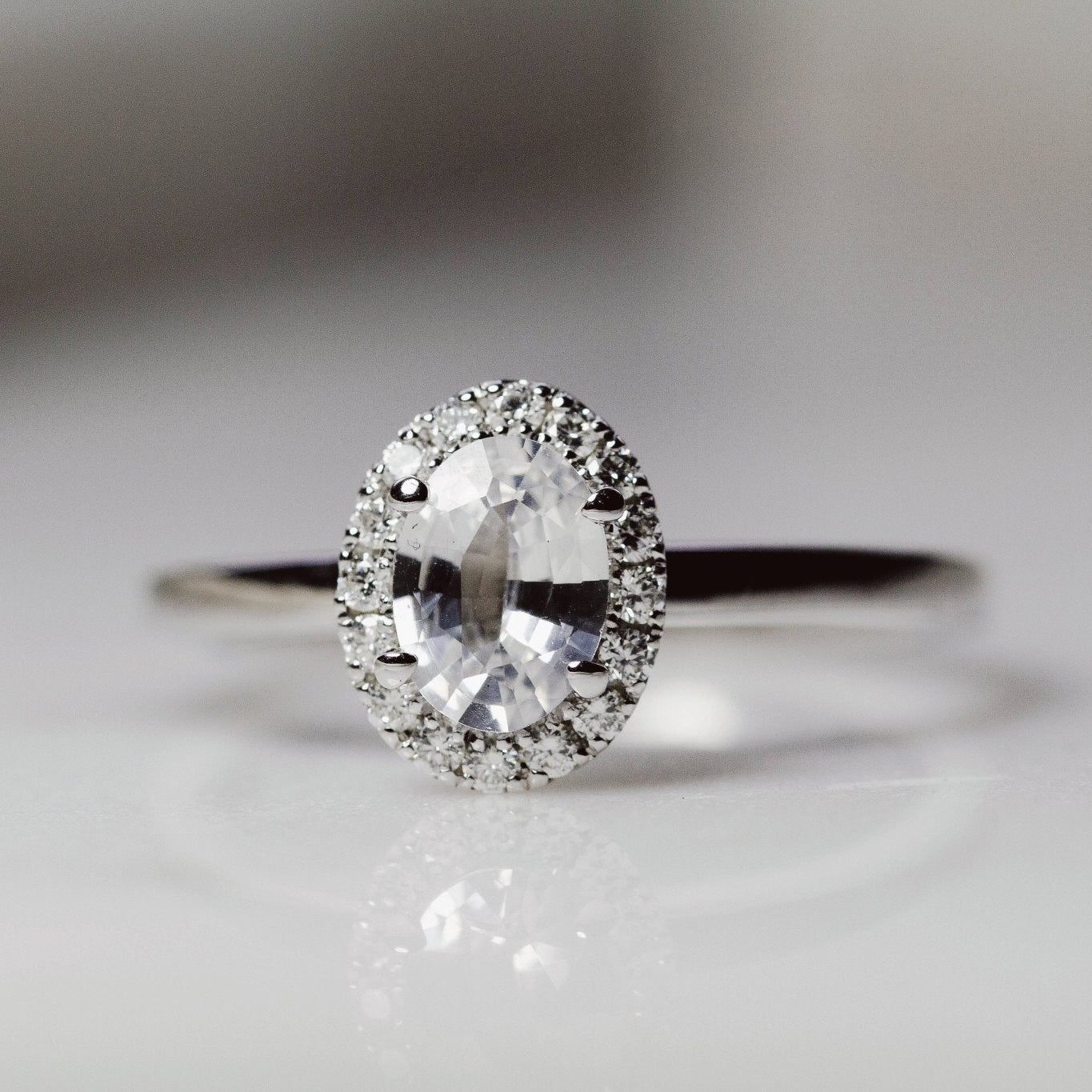 Mona Ring White Sapphire-Engagement Rings-Eliise Maar Fine Jewellery Australia-Eliise Maar Jewellery