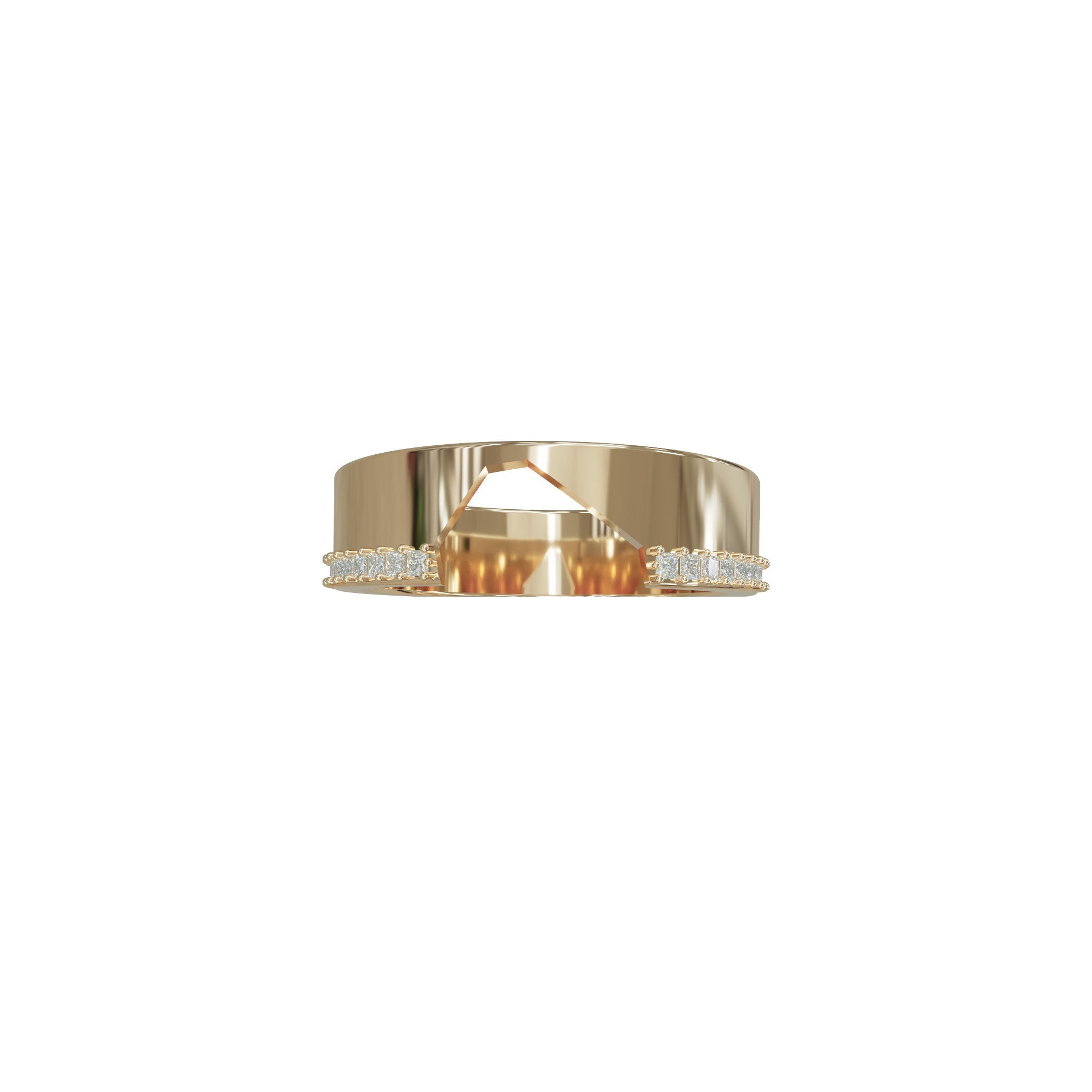 Morgan Ring Set-Rings-Eliise Maar Fine Jewellery Australia-14K Yellow Gold-Curved Diamond Band-Natural Diamonds-Eliise Maar Jewellery