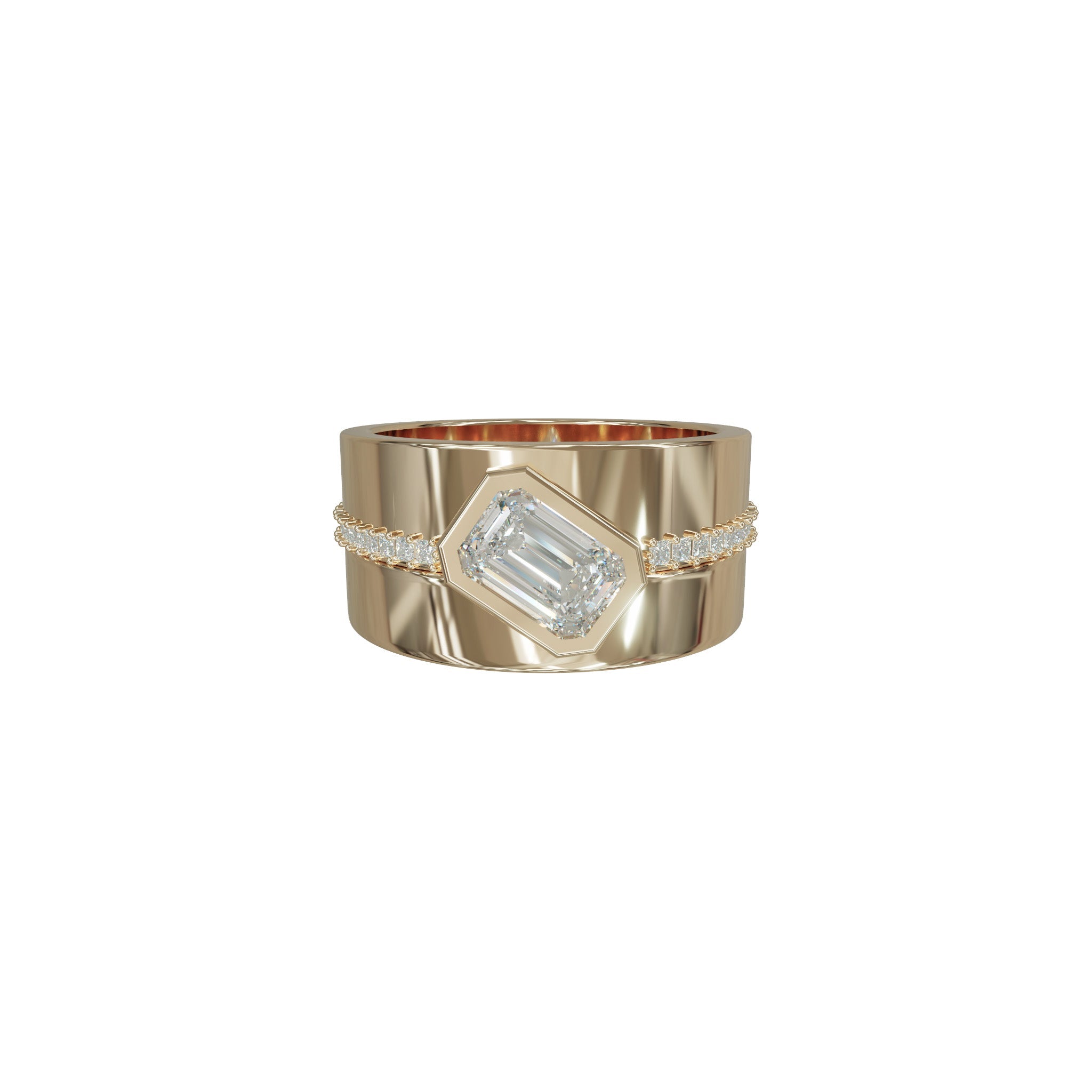 Morgan Ring Set-Rings-Eliise Maar Fine Jewellery Australia-18K Rose Gold-Morgan Ring + Curved Diamond Band-Natural Diamonds-Eliise Maar Jewellery