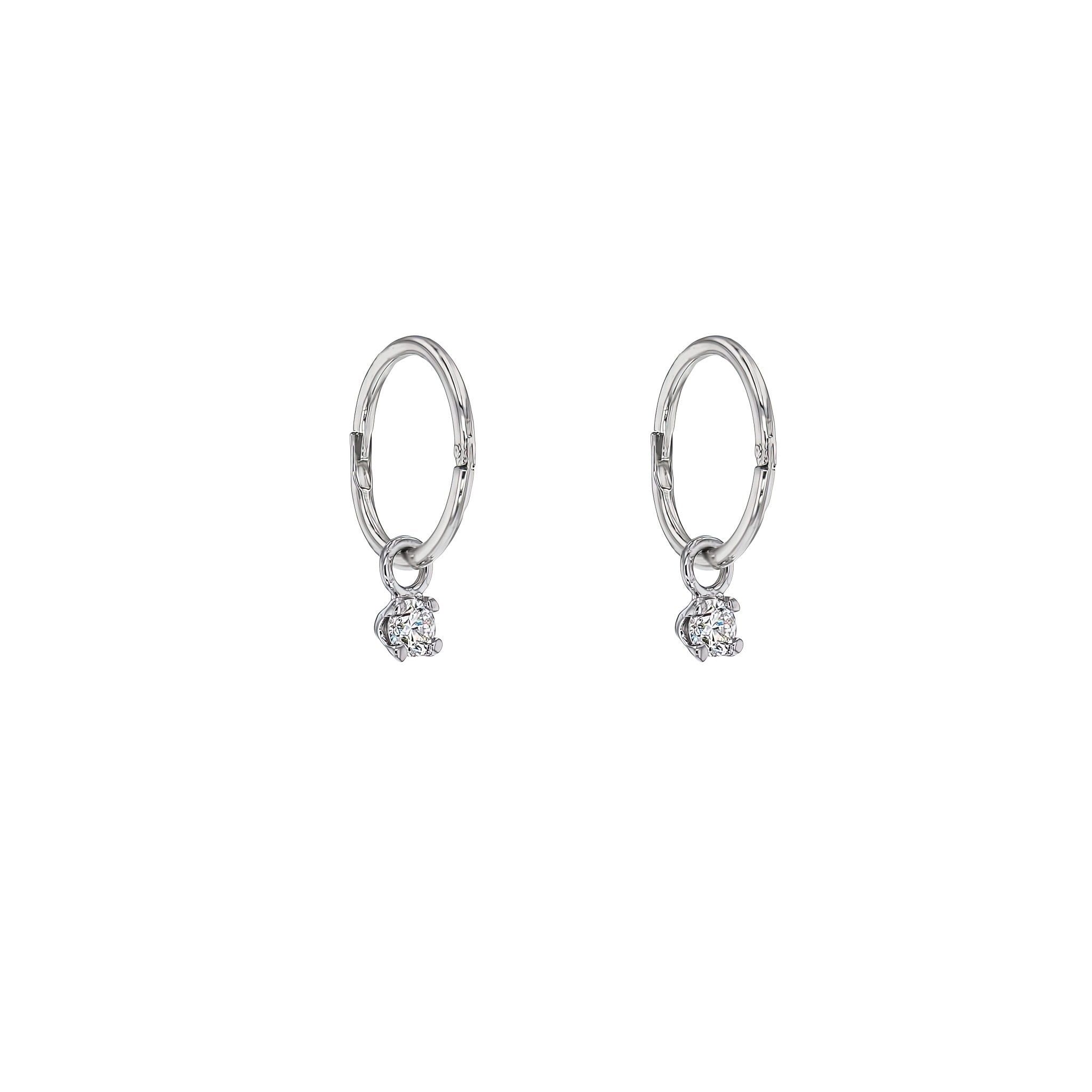 Natural White Gold Diamond Sleeper Earrings-Earrings-Eliise Maar Fine Jewellery Australia-Eliise Maar Jewellery