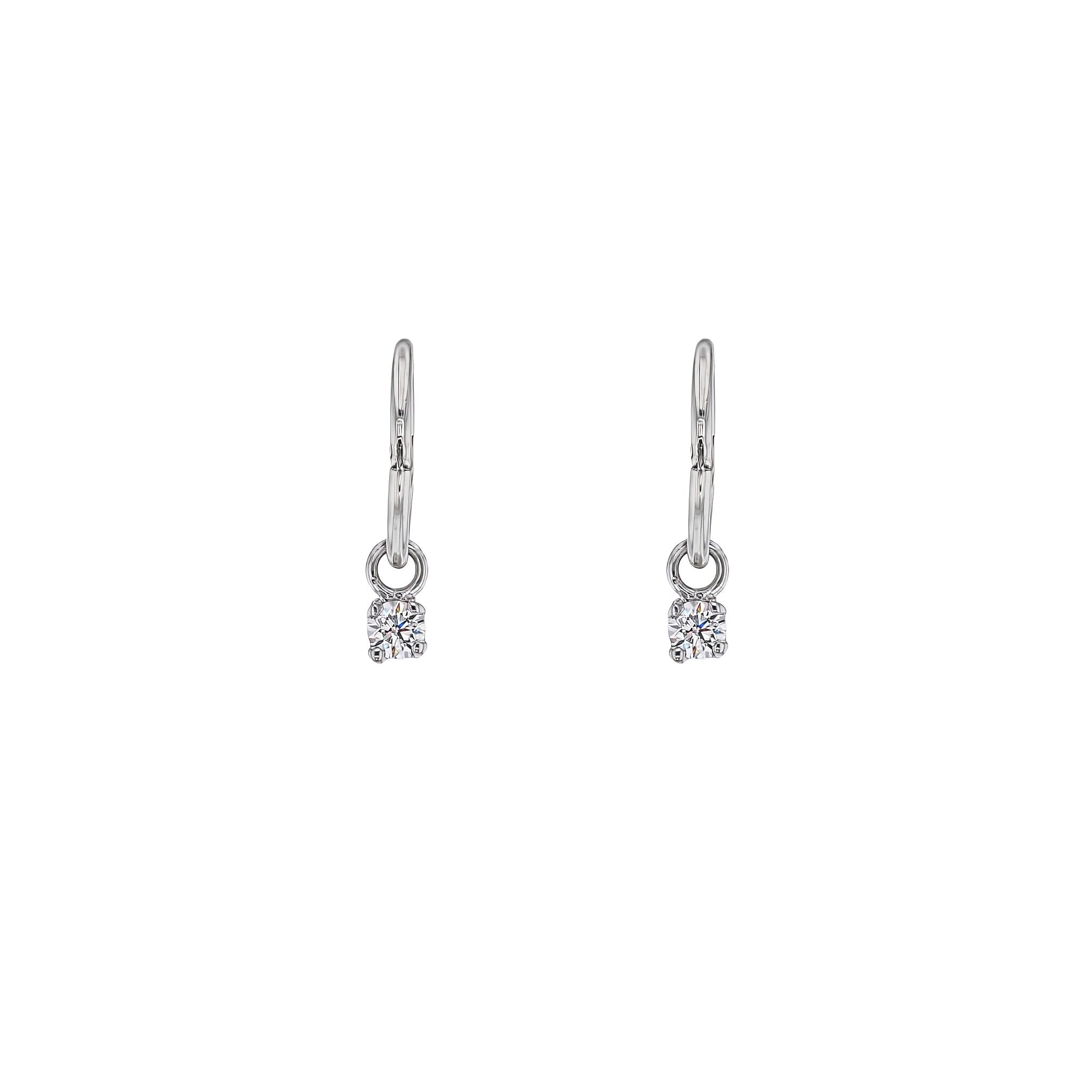 Natural White Gold Diamond Sleeper Earrings-Earrings-Eliise Maar Fine Jewellery Australia-Eliise Maar Jewellery