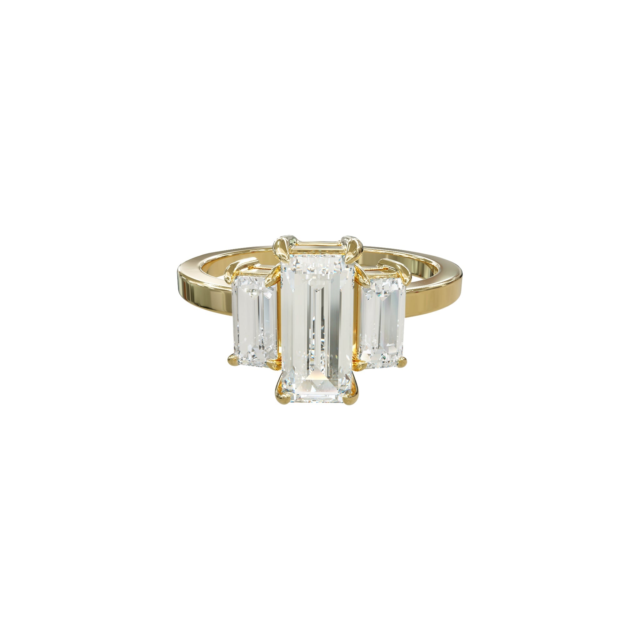 Polly Baguette Trilogy-Rings-Eliise Maar Fine Jewellery Australia-14K Yellow Gold-Natural Diamonds-Eliise Maar Jewellery