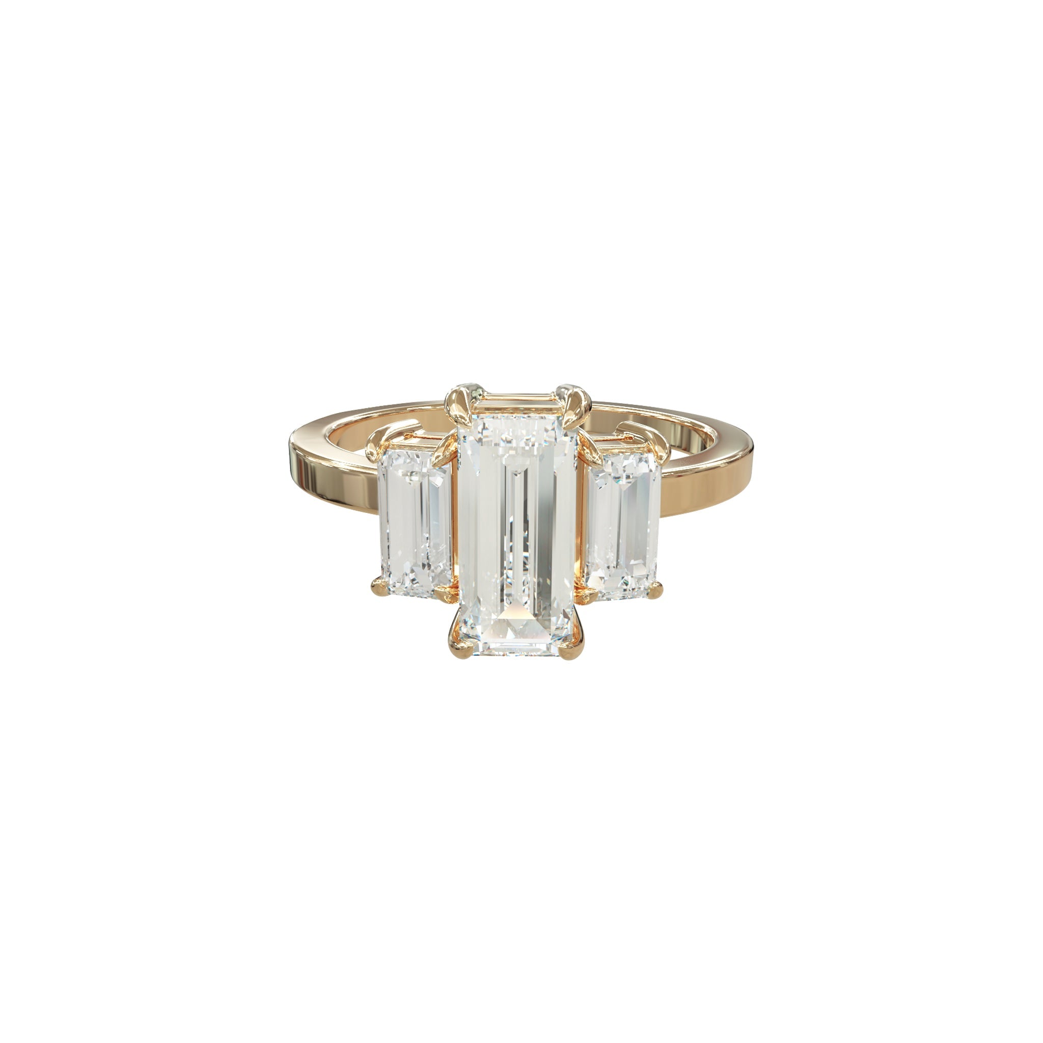 Polly Baguette Trilogy-Rings-Eliise Maar Fine Jewellery Australia-18K Rose Gold-Natural Diamonds-Eliise Maar Jewellery