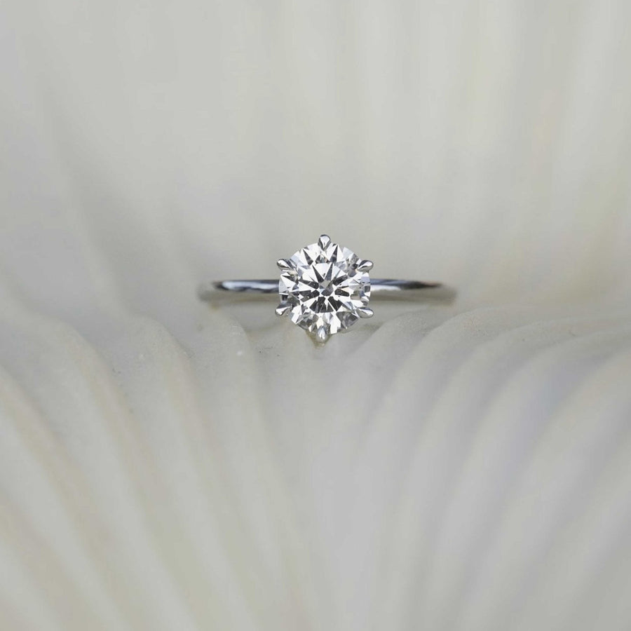 Sophie Diamond Solitaire Ring - Size 16 - 18K White Gold - In Stock - Lab Grown Diamond 1.04ct - Eliise Maar Jewellery