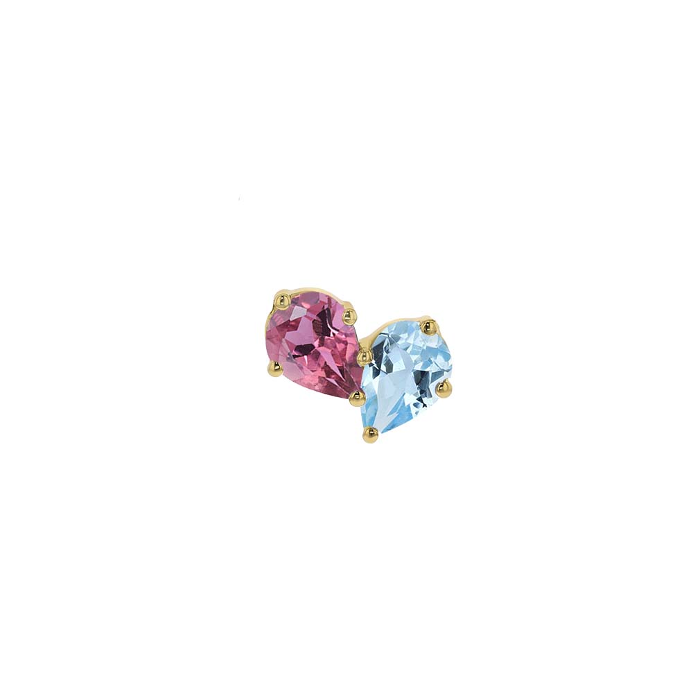 The Other Half Signet Birthstone Medallion With Diamonds-Necklaces-Eliise Maar Fine Jewellery Australia-Aquamarine | Pink Tourmaline-Eliise Maar Jewellery