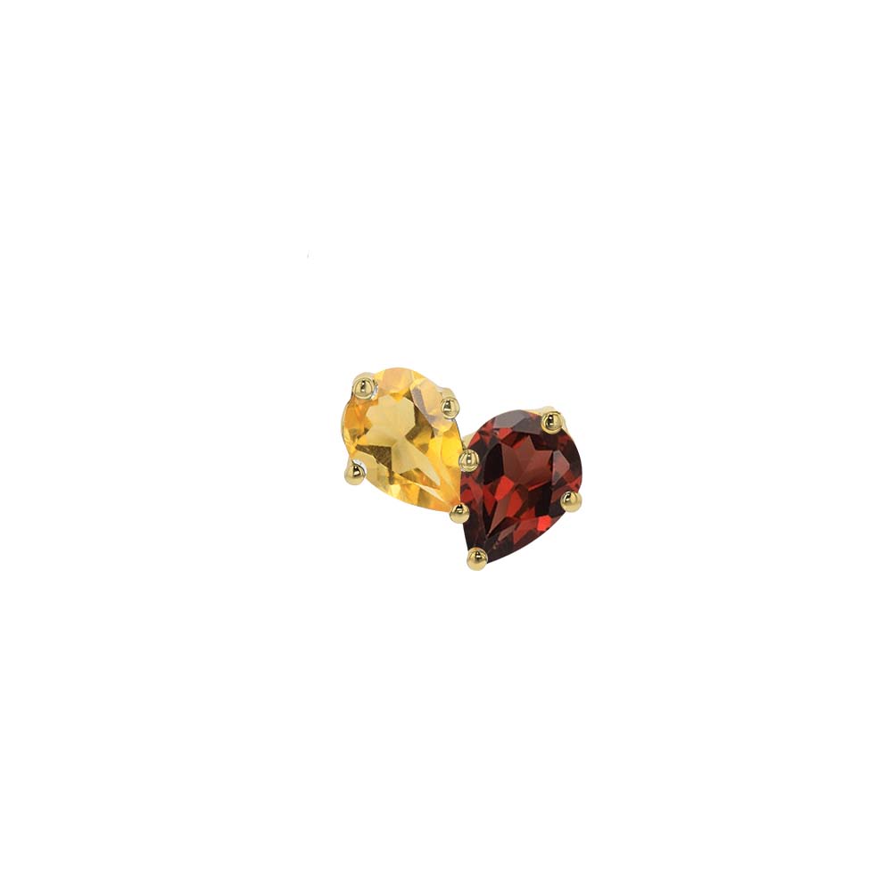 The Other Half Signet Birthstone Medallion With Diamonds-Necklaces-Eliise Maar Fine Jewellery Australia-Garnet | Citrine-Eliise Maar Jewellery