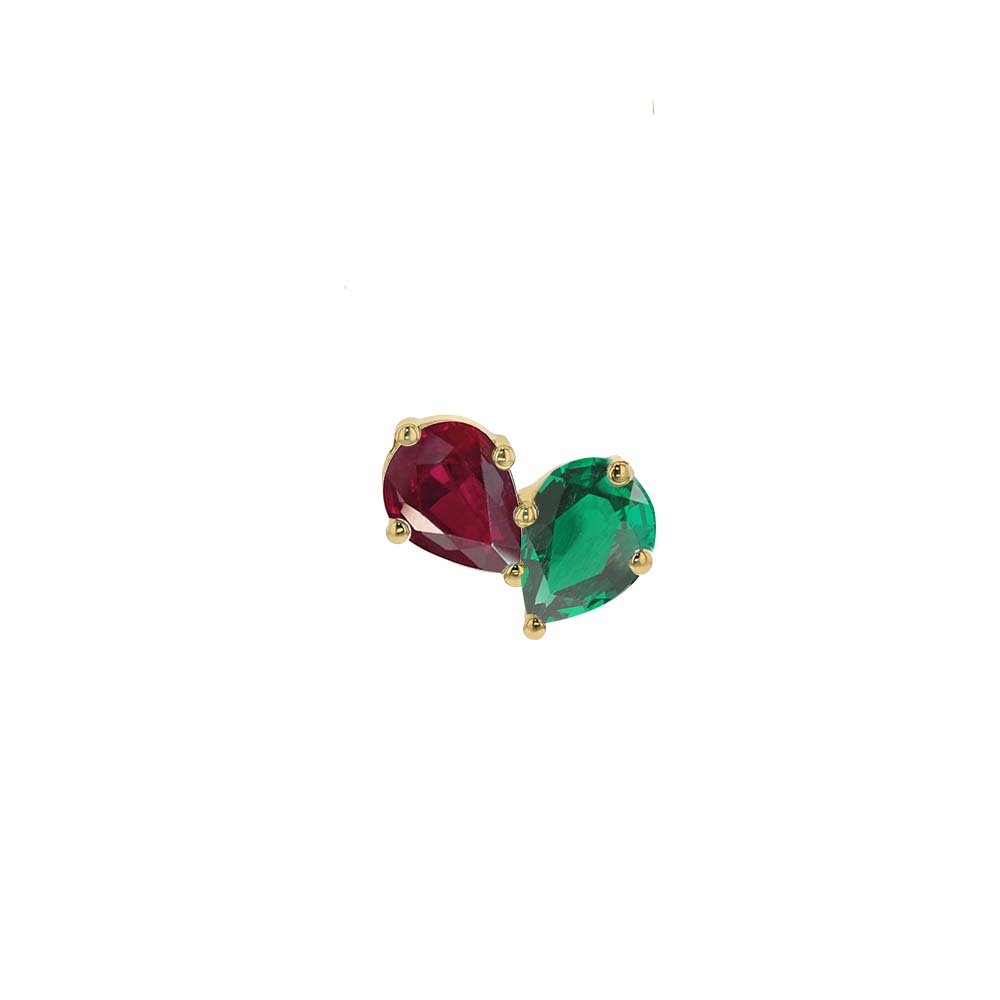 The Other Half Signet Birthstone Medallion With Diamonds-Necklaces-Eliise Maar Fine Jewellery Australia-Garnet | Emerald-Eliise Maar Jewellery