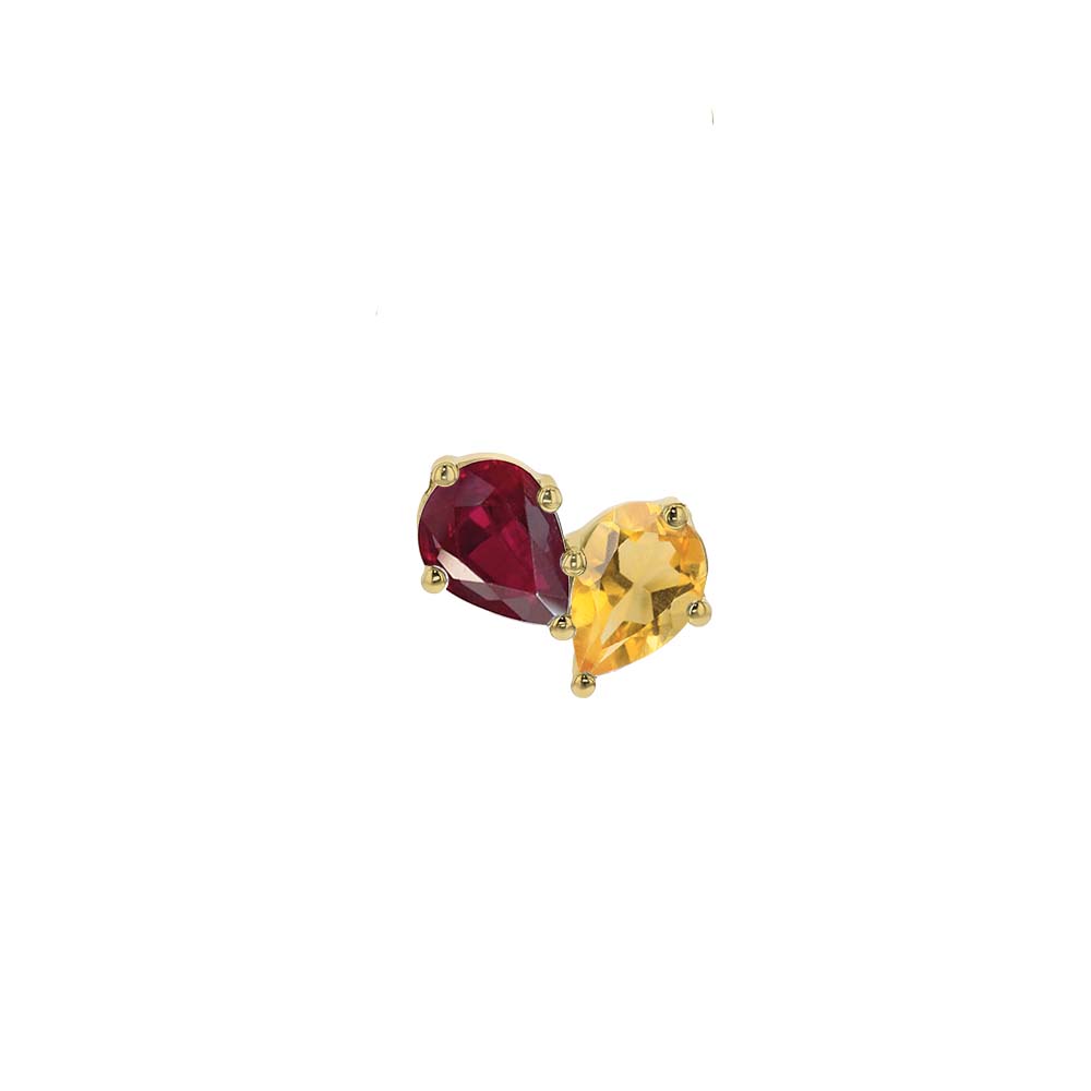 The Other Half Signet Birthstone Medallion With Diamonds-Necklaces-Eliise Maar Fine Jewellery Australia-Ruby | Citrine-Eliise Maar Jewellery
