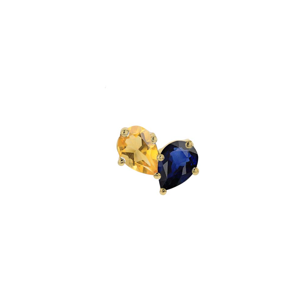 The Other Half Signet Birthstone Medallion With Diamonds-Necklaces-Eliise Maar Fine Jewellery Australia-Sapphire | Citrine-Eliise Maar Jewellery