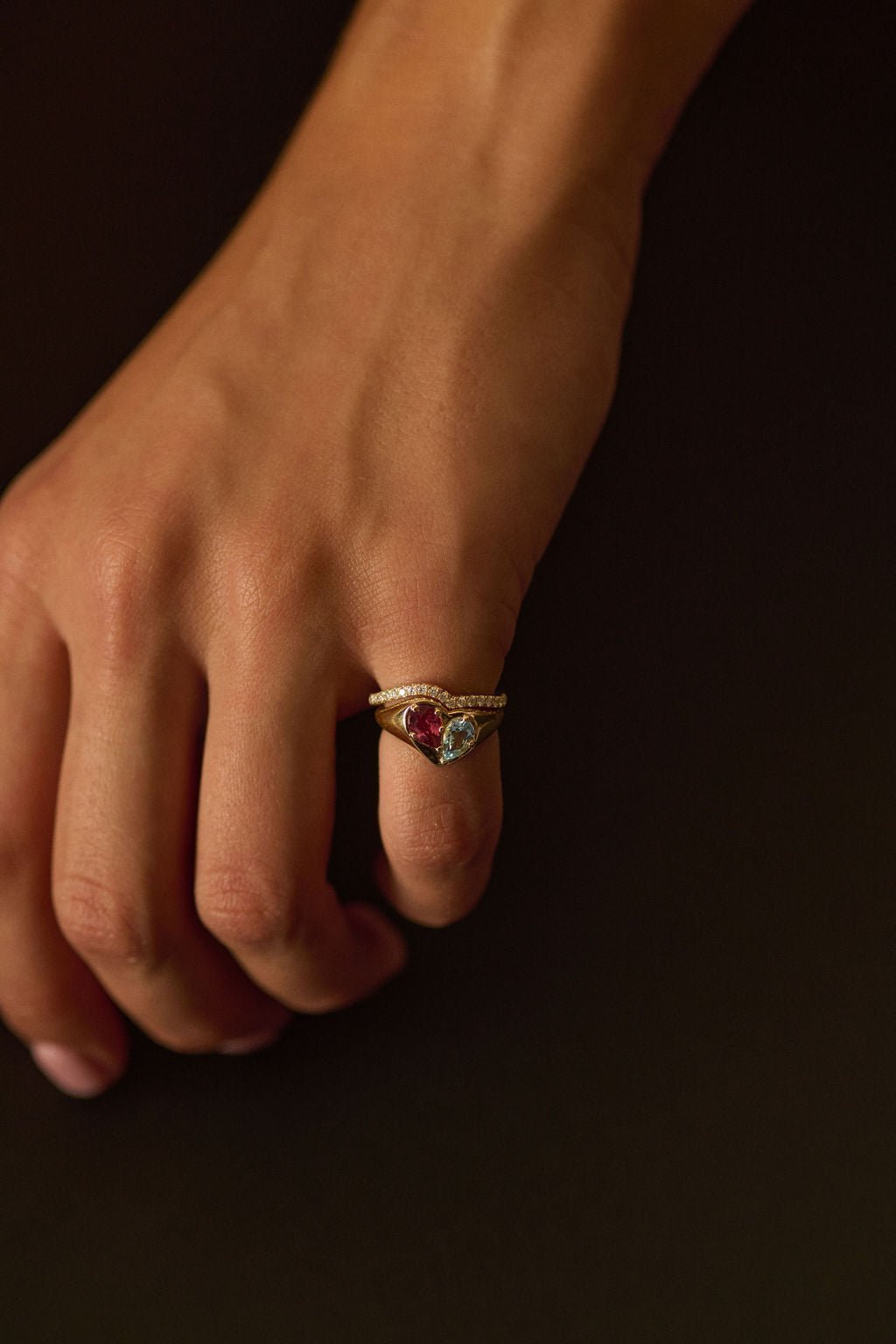 The Other Half Signet Birthstone Ring-Necklaces-Eliise Maar Fine Jewellery Australia-Eliise Maar Jewellery