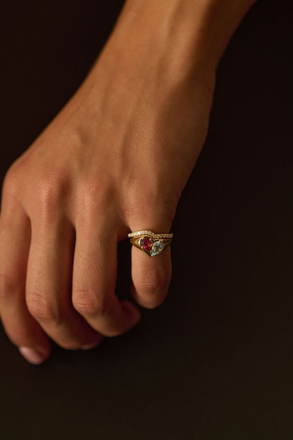 The Other Half Signet Birthstone Ring-Necklaces-Eliise Maar Fine Jewellery Australia-Eliise Maar Jewellery