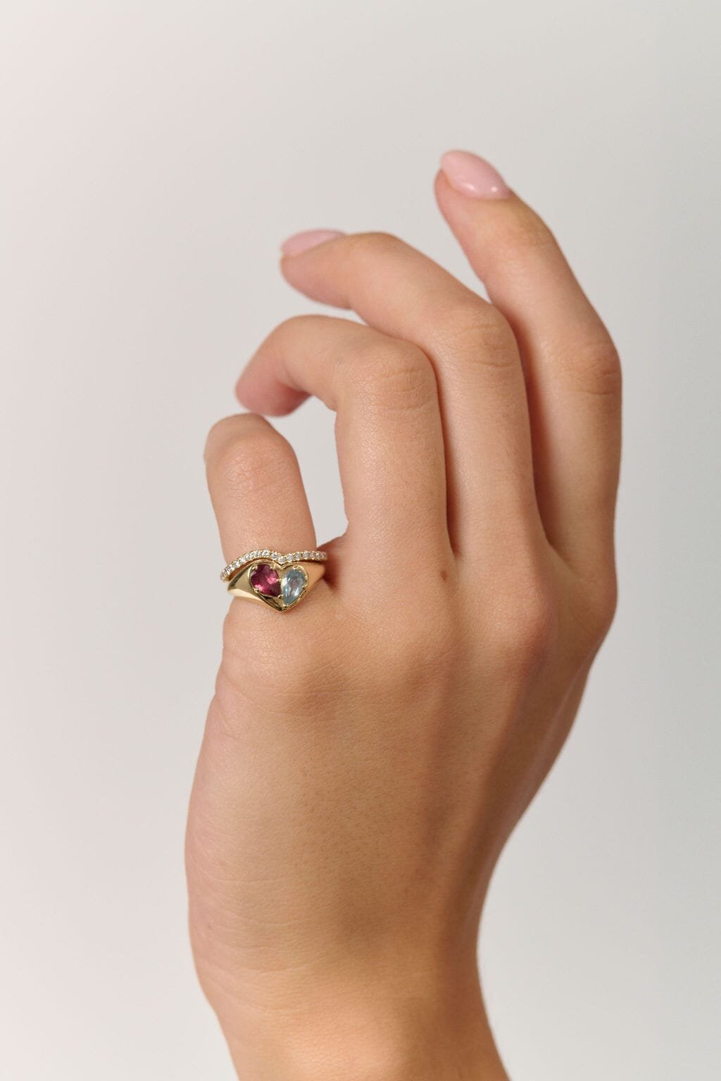 The Other Half Signet Birthstone Ring-Necklaces-Eliise Maar Fine Jewellery Australia-Eliise Maar Jewellery