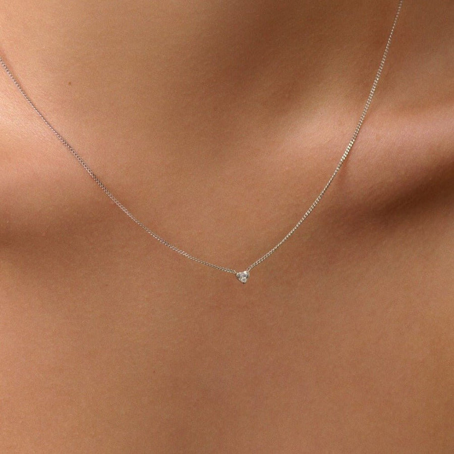 White Diamond Heart Necklace - Limited Edition - Eliise Maar Jewellery