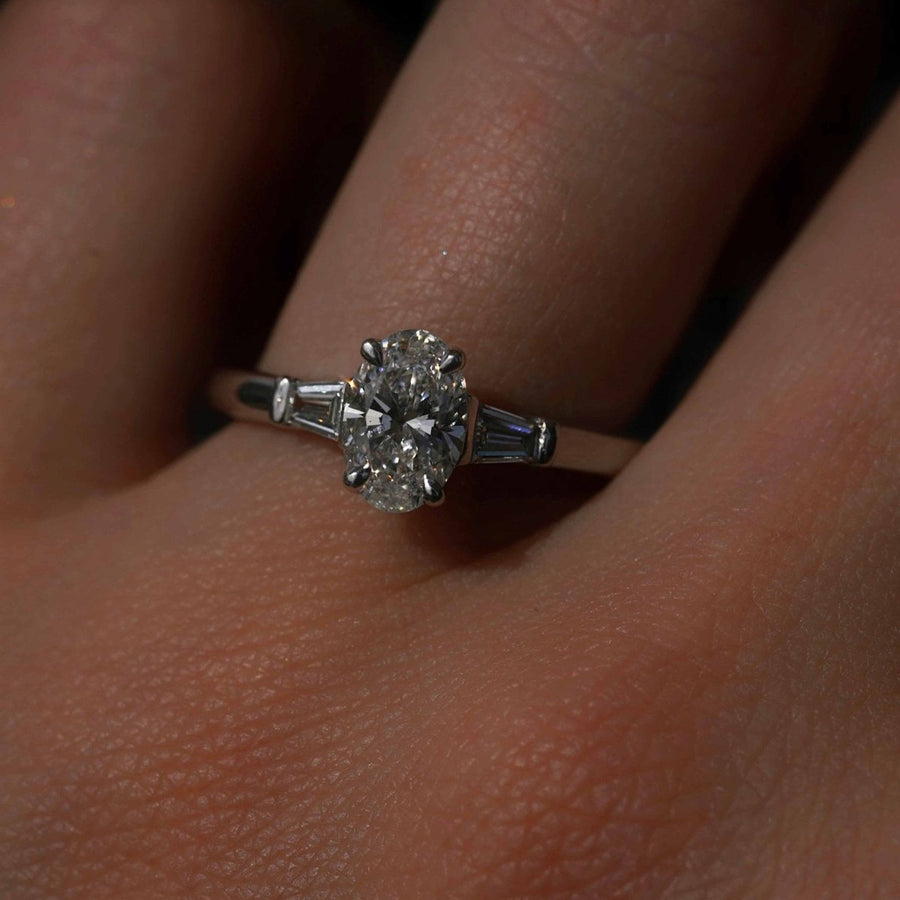 Willow Diamond Ring - Size 17 - 18K White Gold - 0.90ct Lab Grown Diamond - Eliise Maar Jewellery