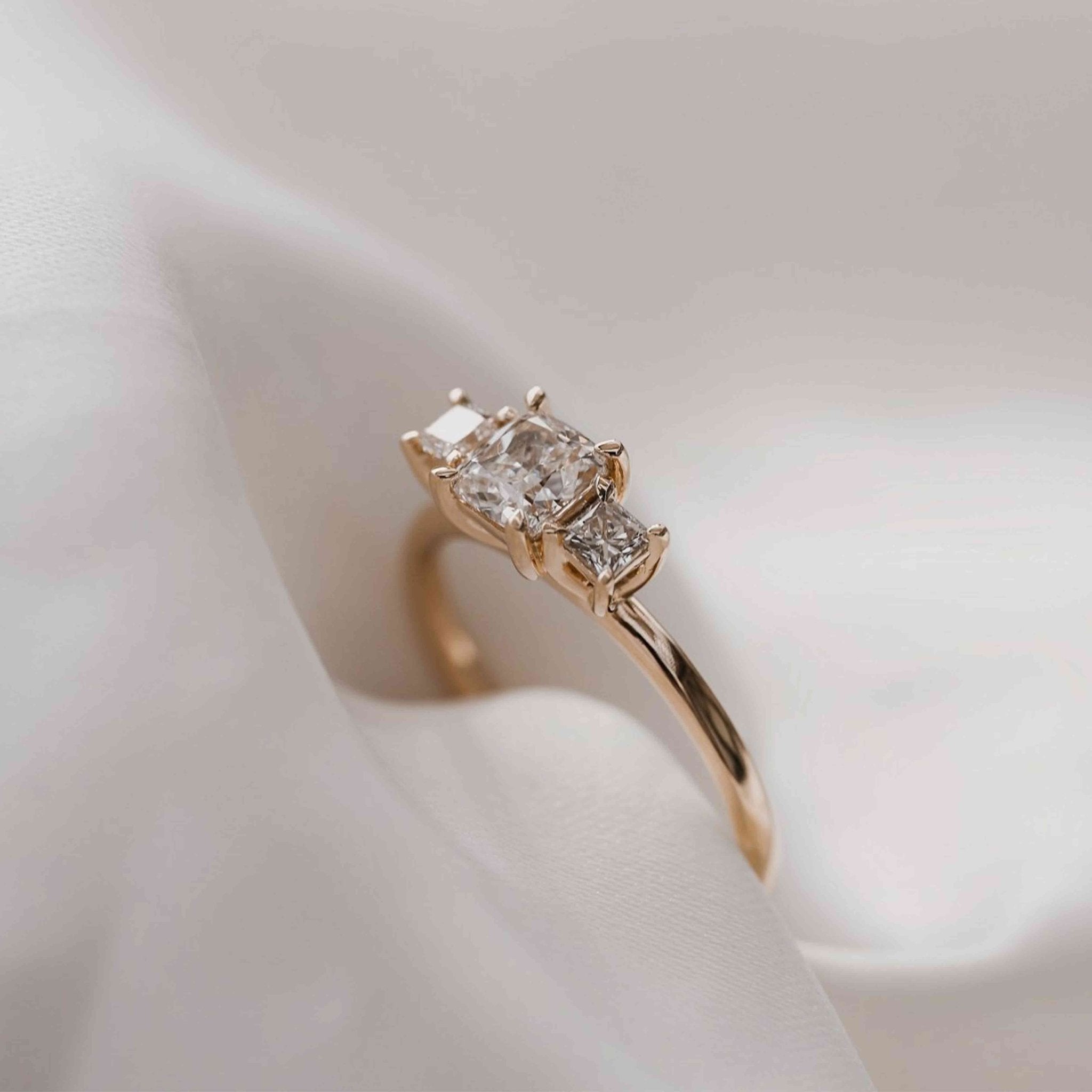 0.70ct Ava Diamond Trilogy Ring - 18K Yellow Gold - Natural Diamonds - Eliise Maar Jewellery