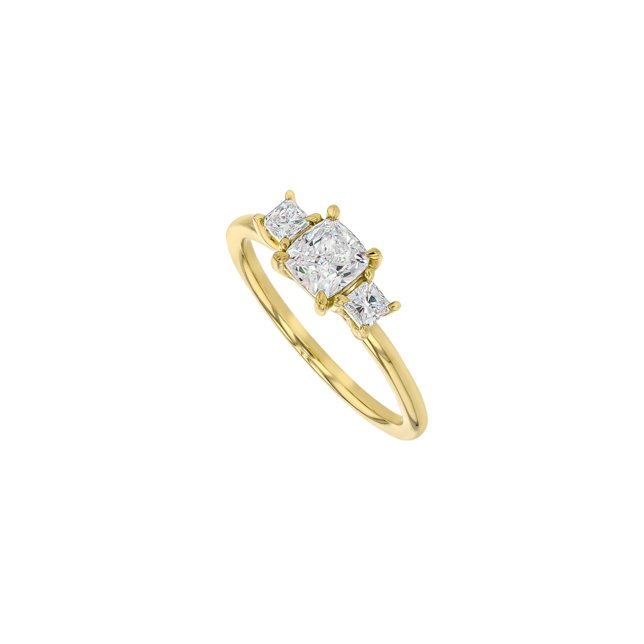 0.70ct Ava Diamond Trilogy Ring - 18K Yellow Gold - Natural Diamonds - Eliise Maar Jewellery