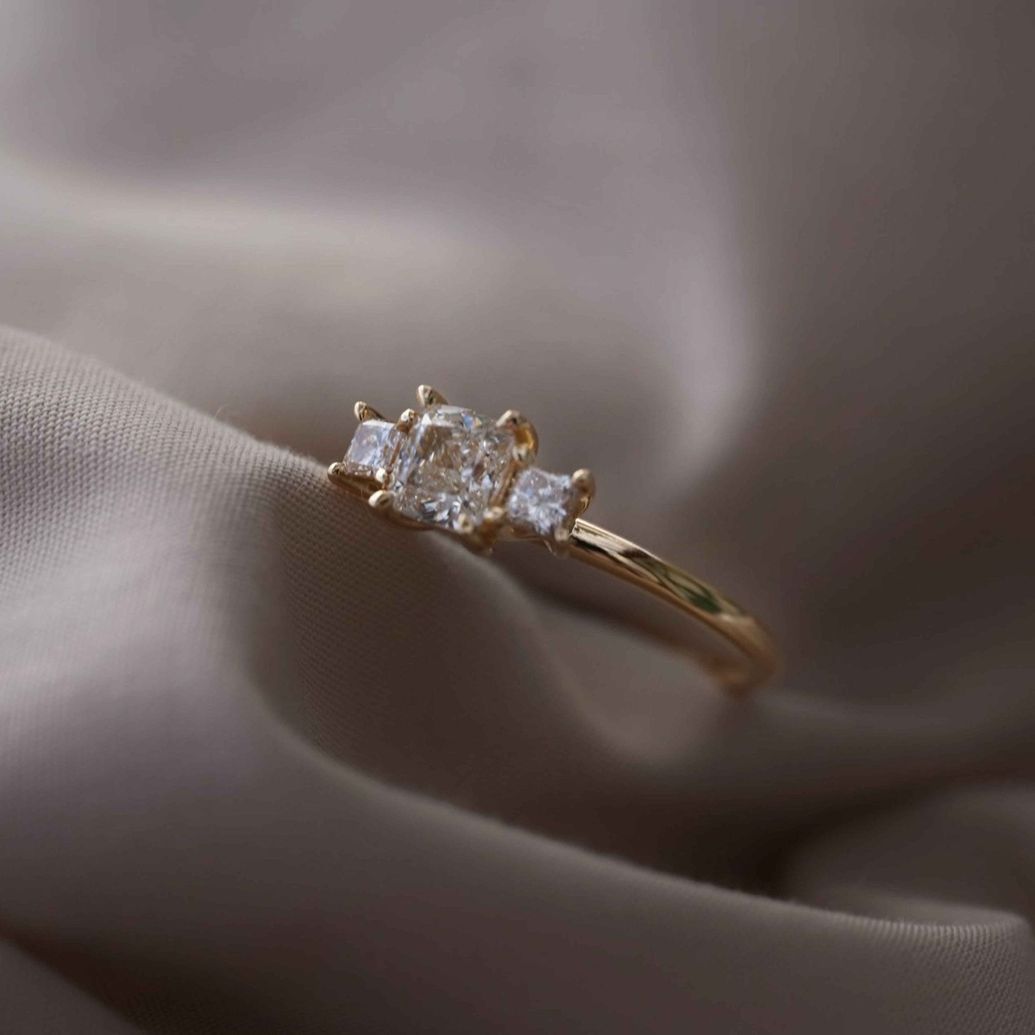 0.70ct Ava Diamond Trilogy Ring - 18K Yellow Gold - Natural Diamonds - Eliise Maar Jewellery