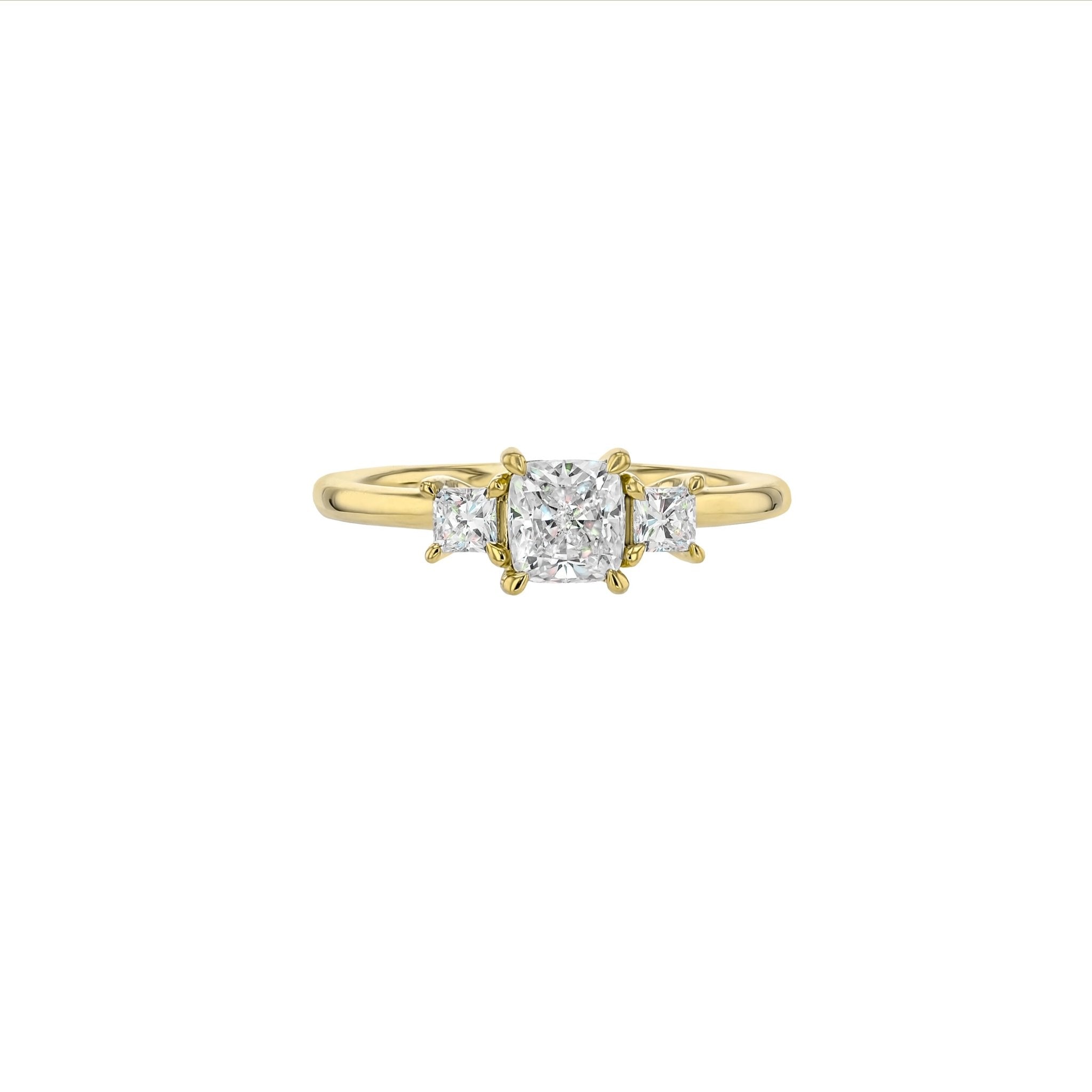 0.70ct Ava Diamond Trilogy Ring - 18K Yellow Gold - Natural Diamonds - Eliise Maar Jewellery