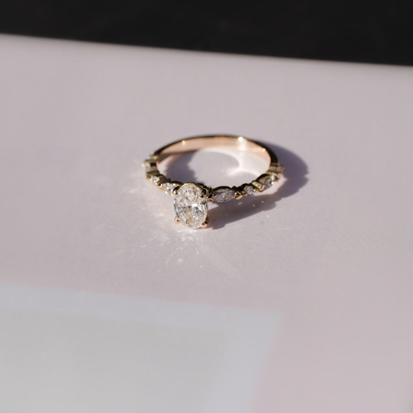 Rings-Our most classic Eliise Maar Design. With striking round brilliant and marquise cut diamonds set into the band in a dazzling wave of brilliance creating a crescendo at the centre stone of your choosing. This ring is feminine and mesmerising.-ELIISE MAAR JEWELLERY