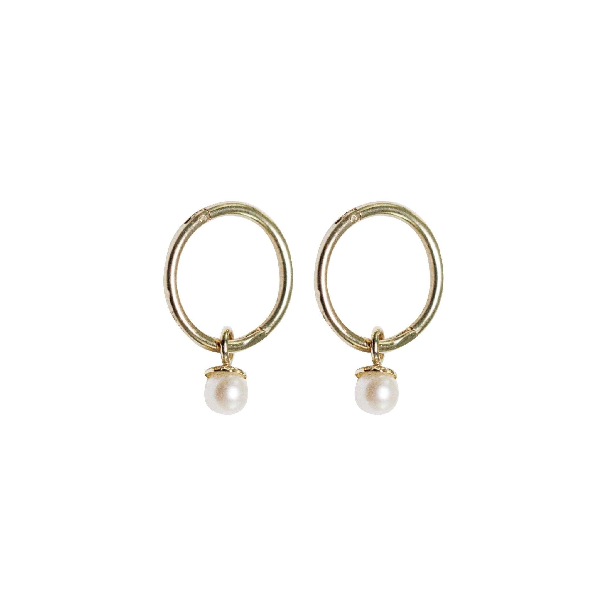 Rings-Pearl Sleeper Earrings, made to order in Australia. Comfortable for day and night wear, including sleep. Lead time 2-4 weeks. Timeless pearl design for any occasion.-ELIISE MAAR JEWELLERY