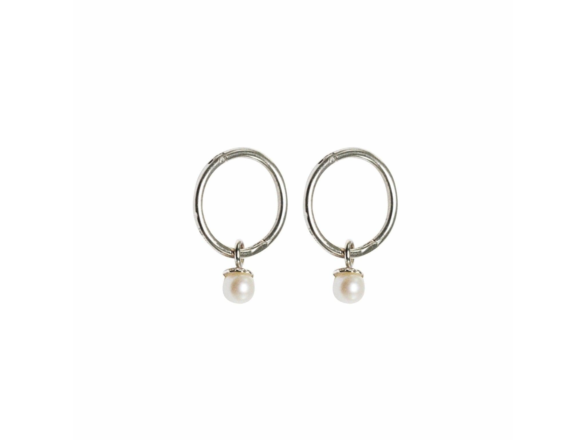 Rings-Pearl Sleeper Earrings, made to order in Australia. Comfortable for day and night wear, including sleep. Lead time 2-4 weeks. Timeless pearl design for any occasion.-ELIISE MAAR JEWELLERY