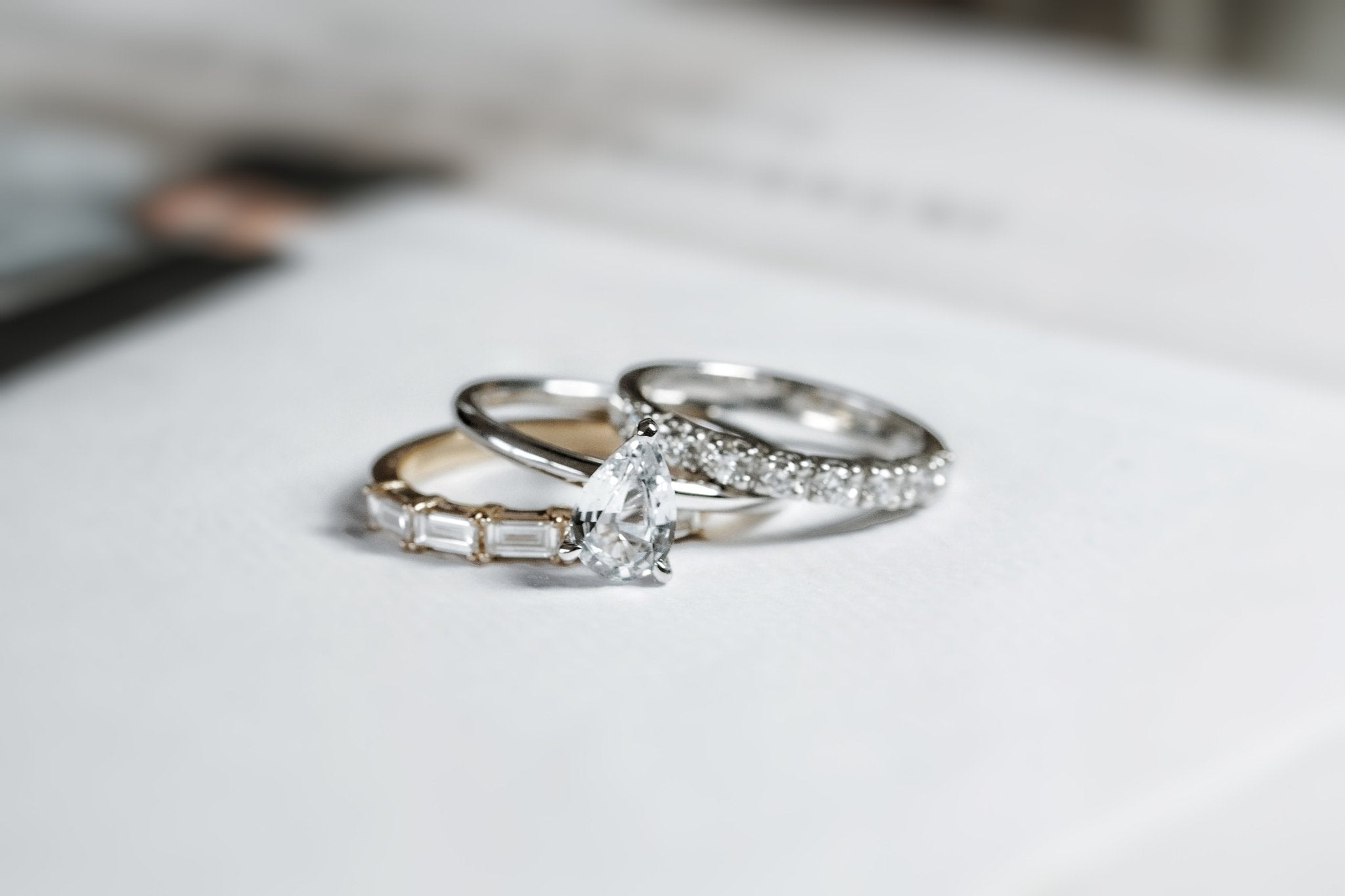 Rings-Feminine, nostalgic nod to the beauty, timelessness and grace of what it means to be woman. Made complete with the pink translucence of natural Morganite stone. Destined to be your forever obsession. An absolute treat for the minimalism lovers. Product Details - Featuring an 8x6mm pear-cut natural Australian sapphire- Ring is 1.80mm wide and 1.80mm thick-ELIISE MAAR JEWELLERY