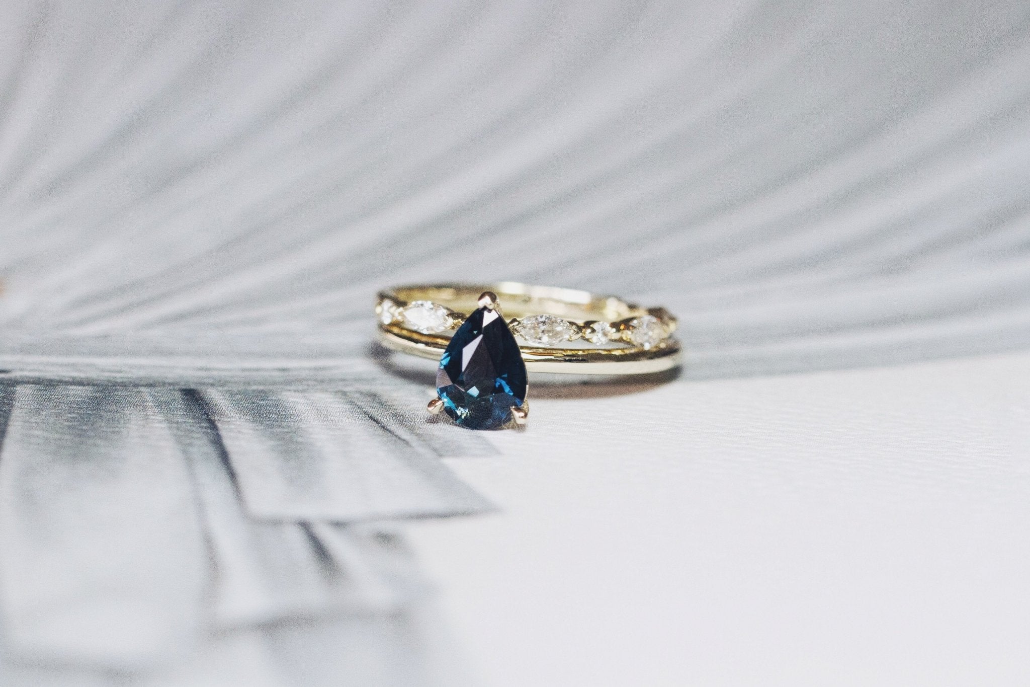 Rings-Feminine, nostalgic nod to the beauty, timelessness and grace of what it means to be woman. Made complete with the pink translucence of natural Morganite stone. Destined to be your forever obsession. An absolute treat for the minimalism lovers. Product Details - Featuring an 8x6mm pear-cut natural Australian sapphire- Ring is 1.80mm wide and 1.80mm thick-ELIISE MAAR JEWELLERY