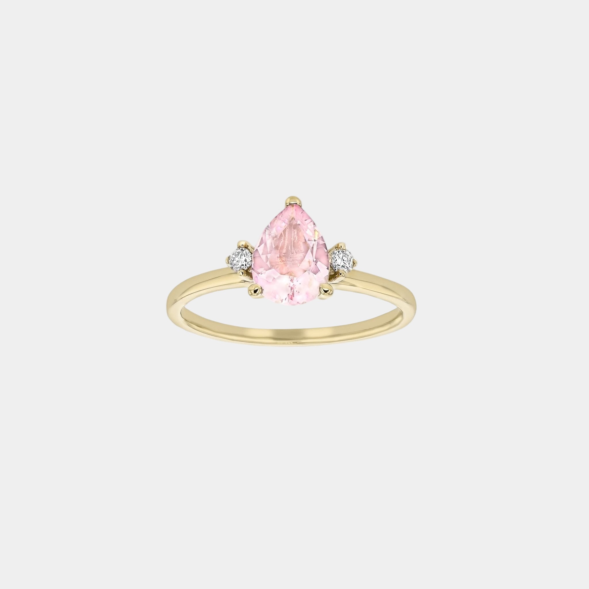 Amari Ring Morganite-Rings-Eliise Maar Fine Jewellery Australia-AU: H ½ | Inside diameter: 15mm-14K Yellow Gold-Eliise Maar Jewellery