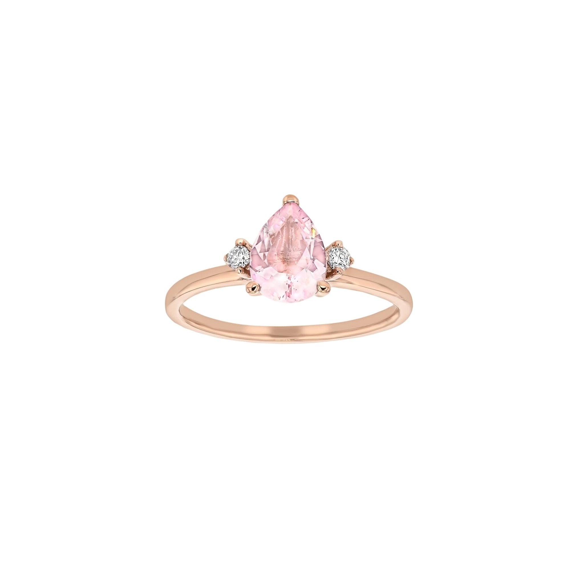 Amari Ring Morganite-Rings-Eliise Maar Fine Jewellery Australia-AU: H ½ | Inside diameter: 15mm-18K Rose Gold-Eliise Maar Jewellery