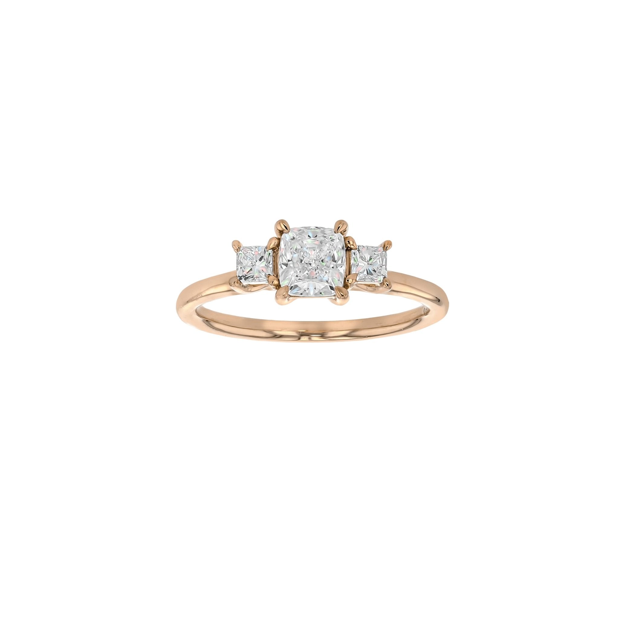 Ava Diamond Trilogy Ring-Rings-Eliise Maar Fine Jewellery Australia-18K Rose Gold-AU: H | Inside Diameter: 14.75mm-Eliise Maar Jewellery