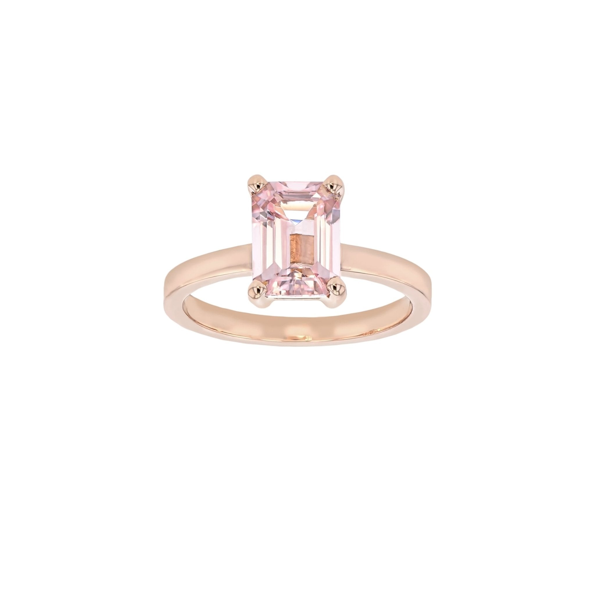 Chloe Morganite Ring-Engagement Rings-Eliise Maar Fine Jewellery Australia-AU: H ½ | Inside diameter: 15mm-18K Rose Gold-Eliise Maar Jewellery