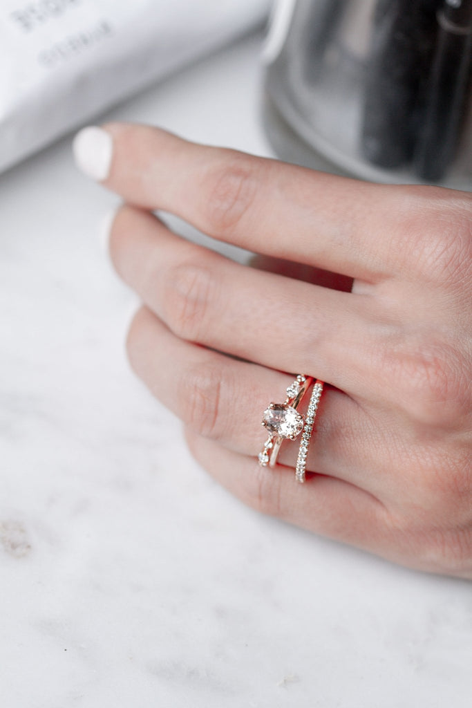 Dainty morganite deals ring