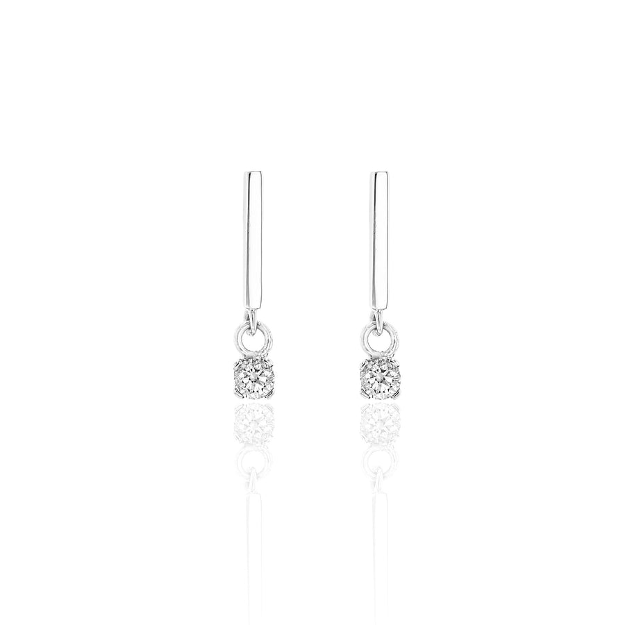 Diamond Gold Bar Earrings - Eliise Maar Jewellery