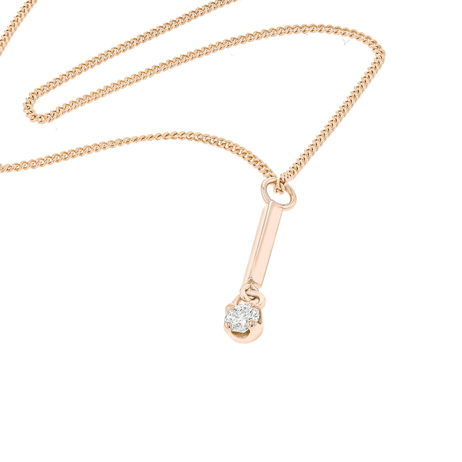 Diamond Gold Bar Necklace - Eliise Maar Jewellery