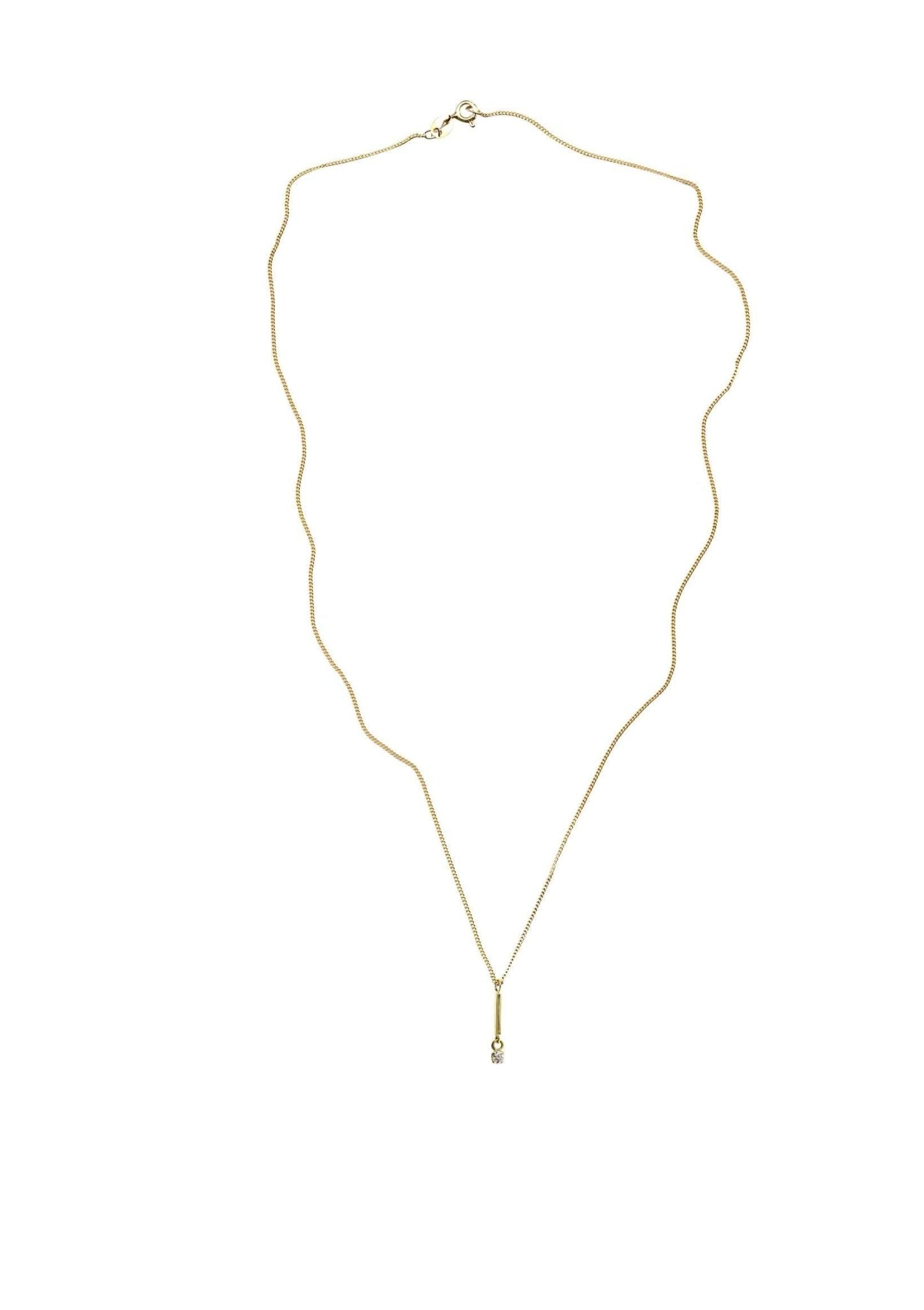 Diamond Gold Bar Necklace - Eliise Maar Jewellery