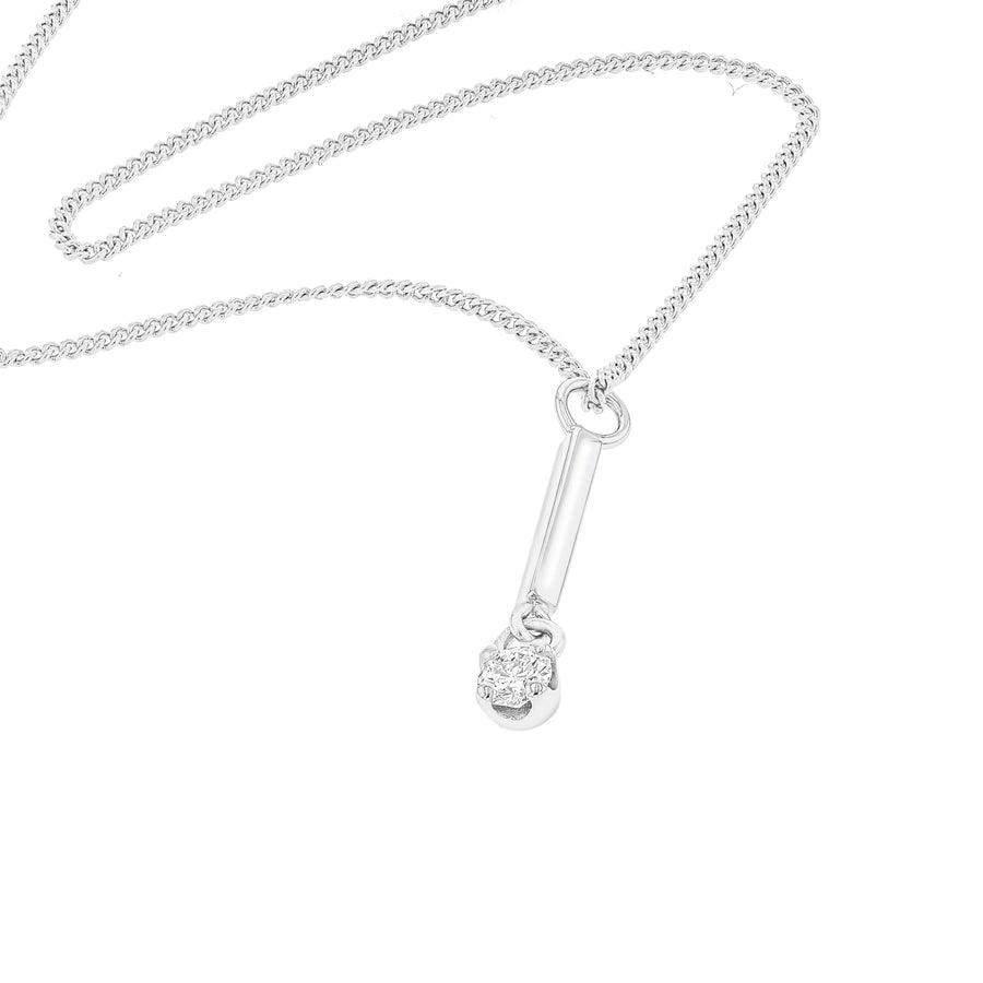 Diamond Gold Bar Necklace - Eliise Maar Jewellery