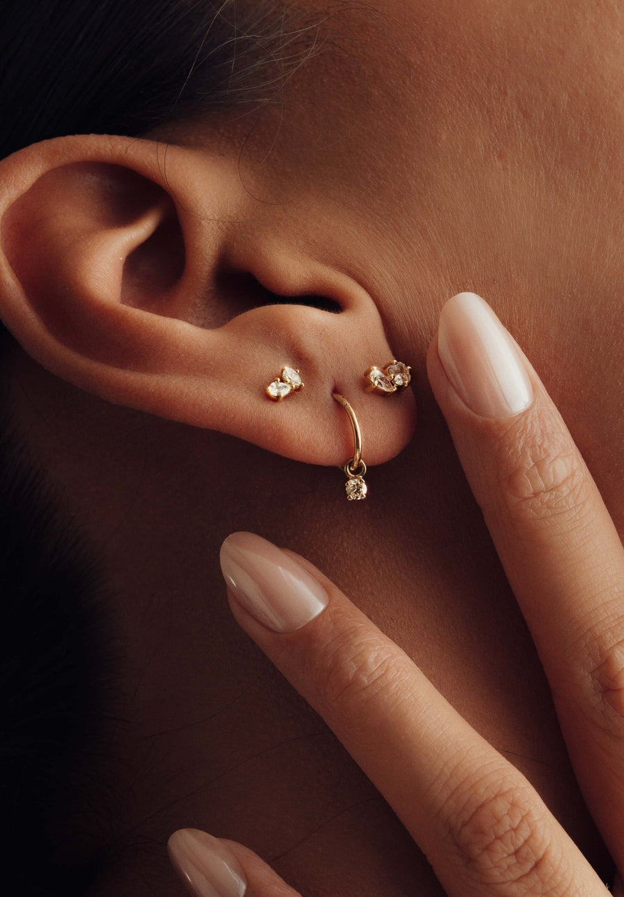 Diamond Sleeper Earrings - Eliise Maar Jewellery