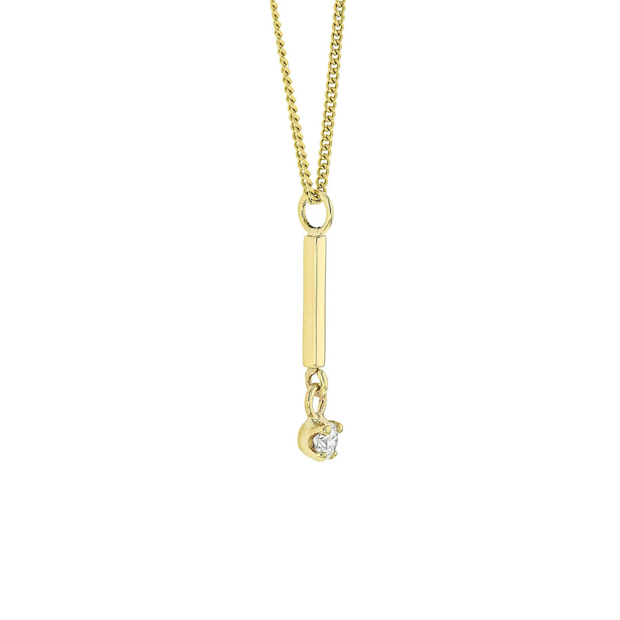 Diamond Yellow Gold Bar Necklace - Eliise Maar Jewellery
