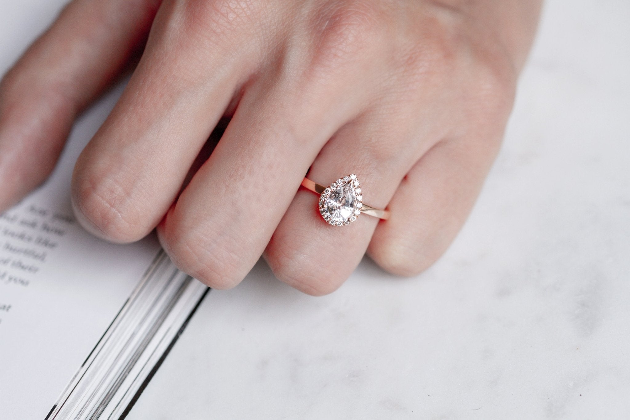 Frost Lily Ring Morganite-Engagement Rings-Eliise Maar Fine Jewellery Australia-Eliise Maar Jewellery