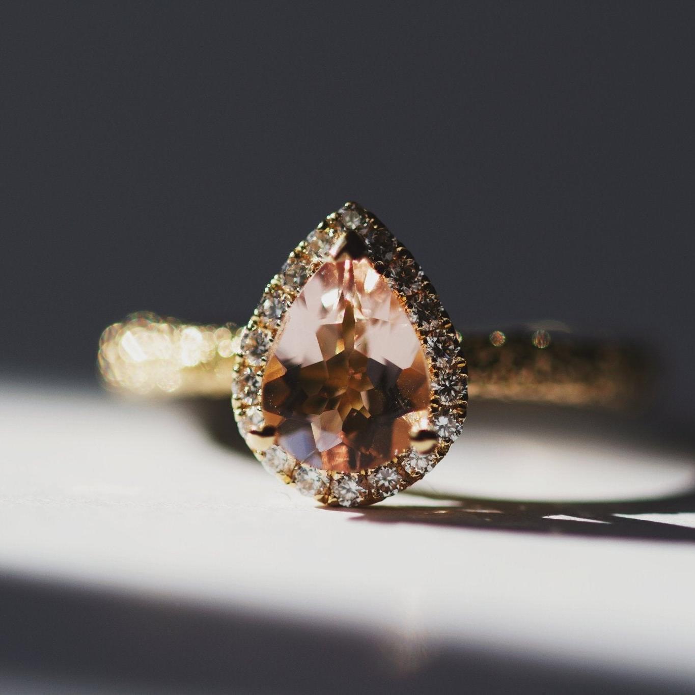 Frost Lily Ring Morganite-Engagement Rings-Eliise Maar Fine Jewellery Australia-Eliise Maar Jewellery