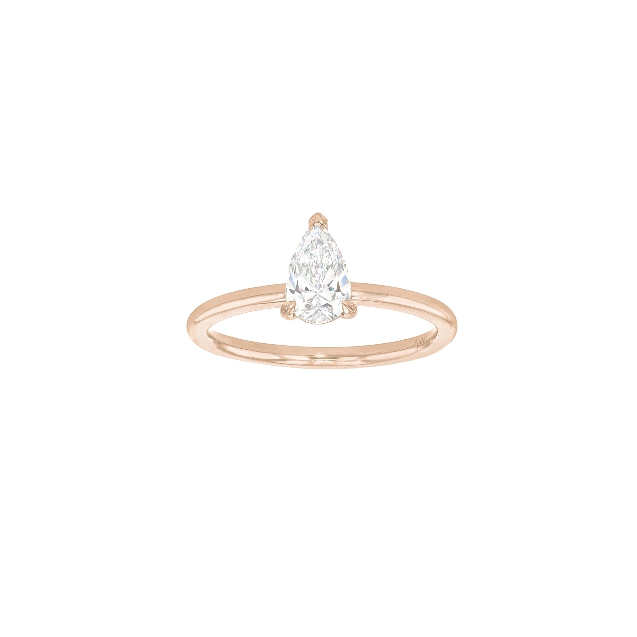 Grace Diamond Solitaire Pear-Rings-Eliise Maar Fine Jewellery Australia-18K Rose Gold-Eliise Maar Jewellery