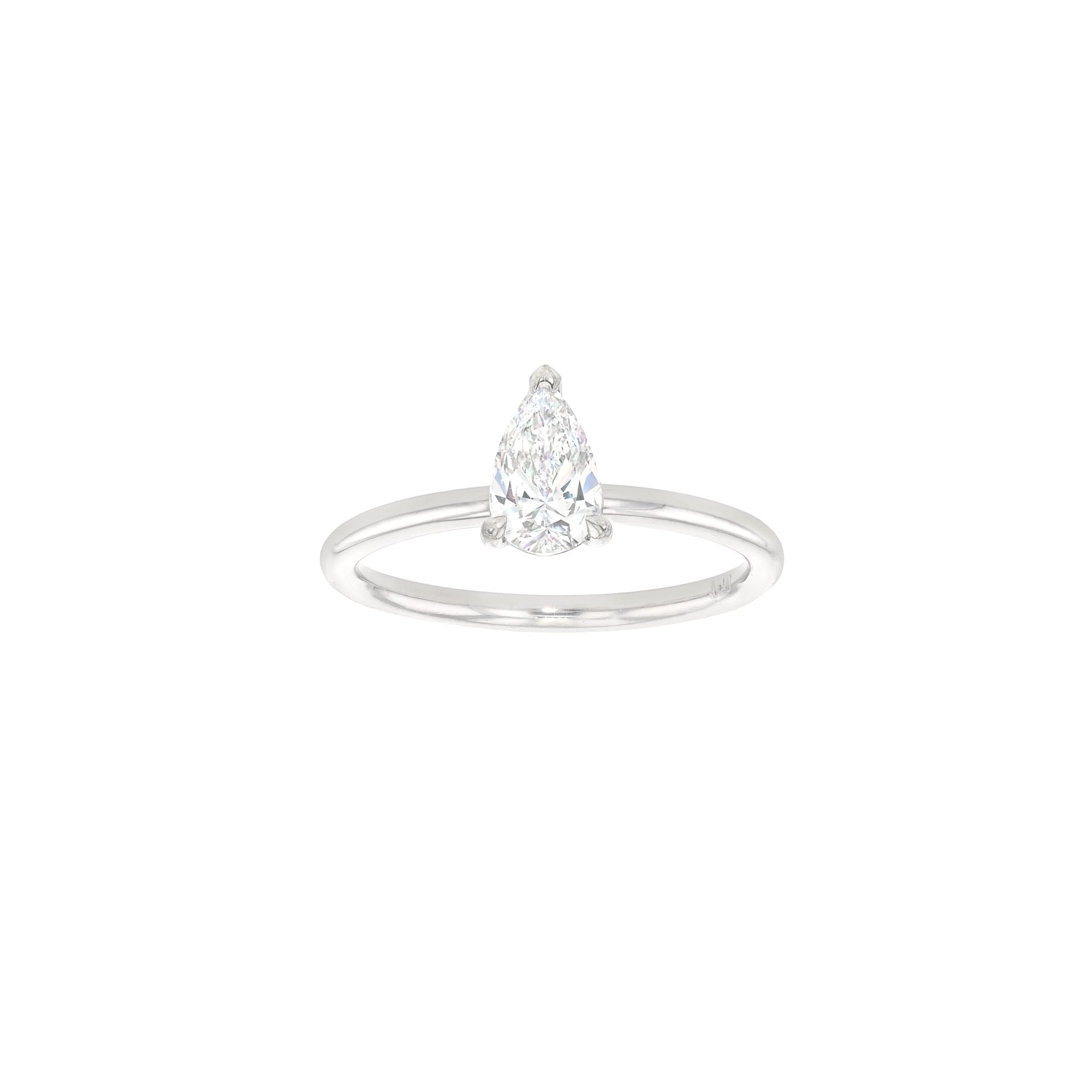 Grace Diamond Solitaire Pear-Rings-Eliise Maar Fine Jewellery Australia-18K White Gold-Eliise Maar Jewellery