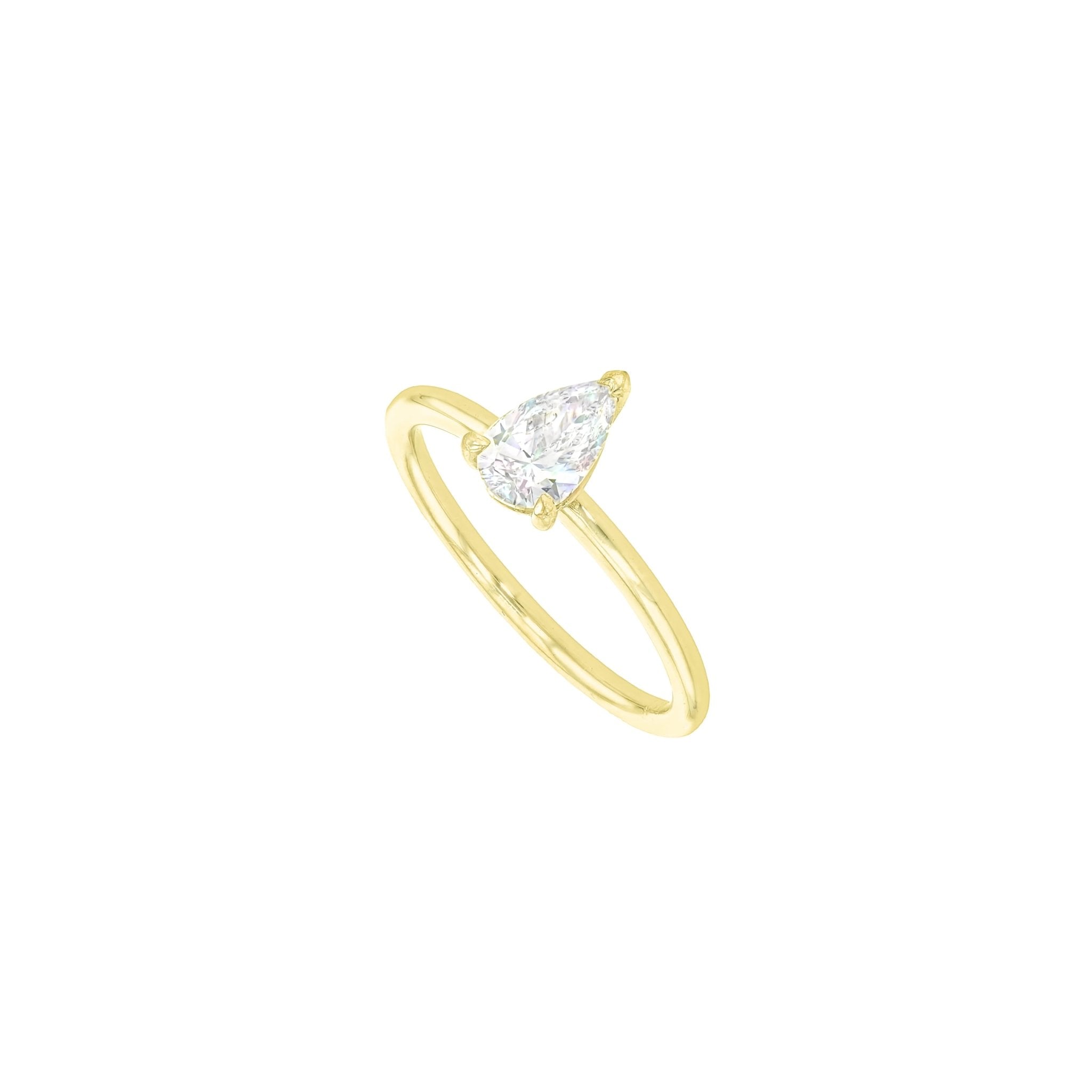 Grace Diamond Solitaire Pear-Rings-Eliise Maar Fine Jewellery Australia-Eliise Maar Jewellery