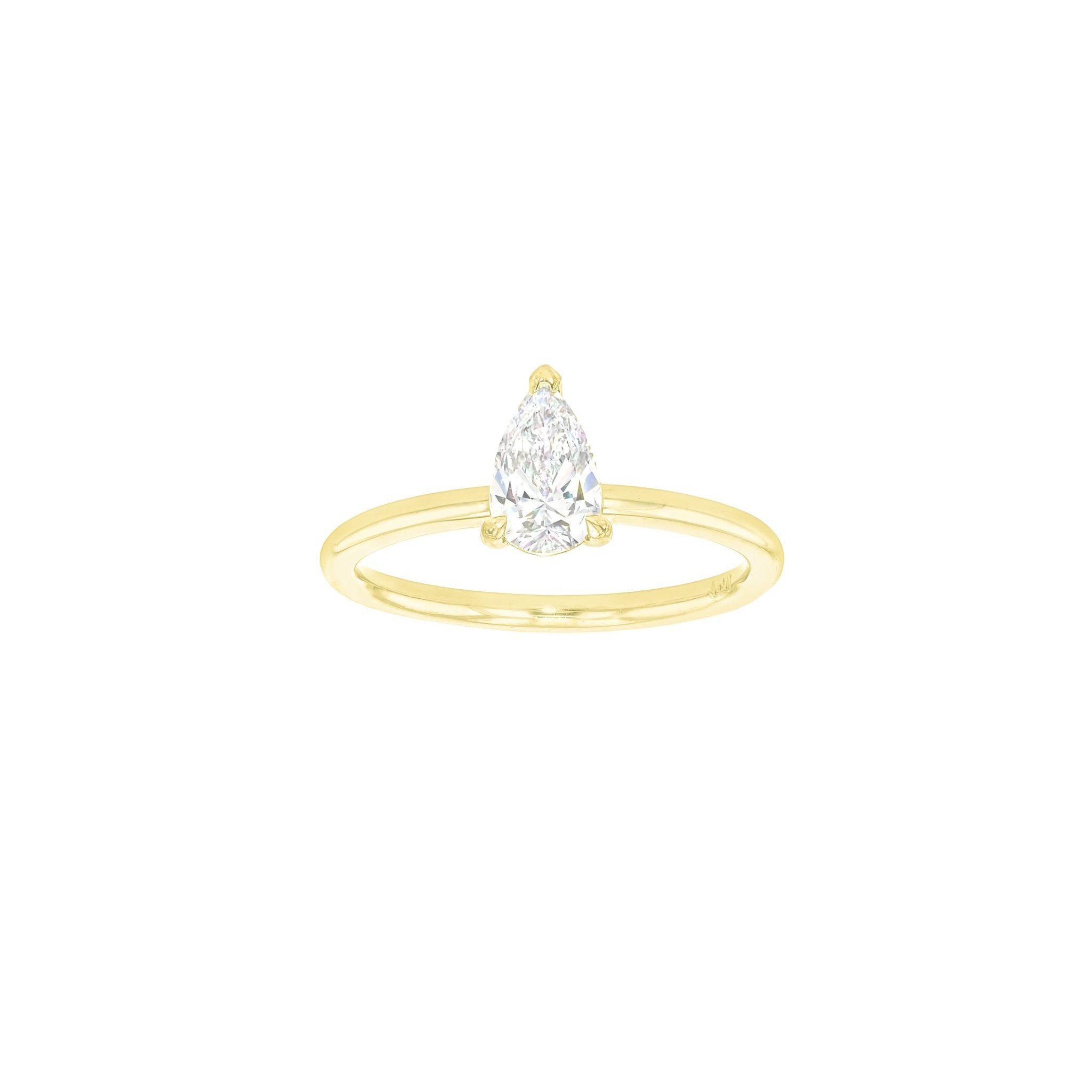 Grace Diamond Solitaire Pear-Rings-Eliise Maar Fine Jewellery Australia-18K Yellow Gold-Eliise Maar Jewellery