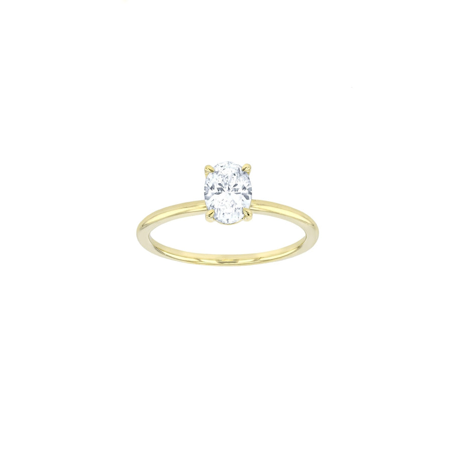 Grace Moissanite Solitaire Ring- 7x5mm - 18K Yellow Gold - Eliise Maar Jewellery