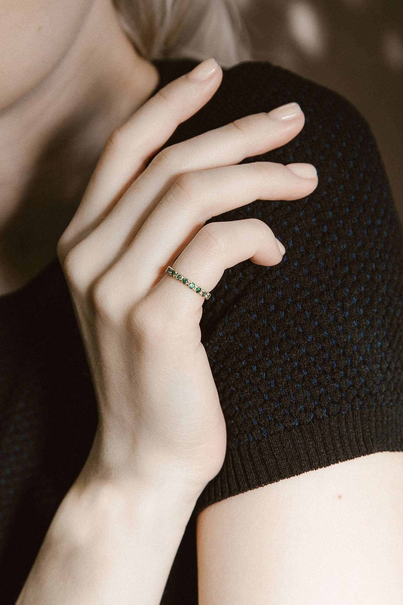 Lavish Gold Emerald Band-Rings-Eliise Maar Fine Jewellery Australia-Eliise Maar Jewellery