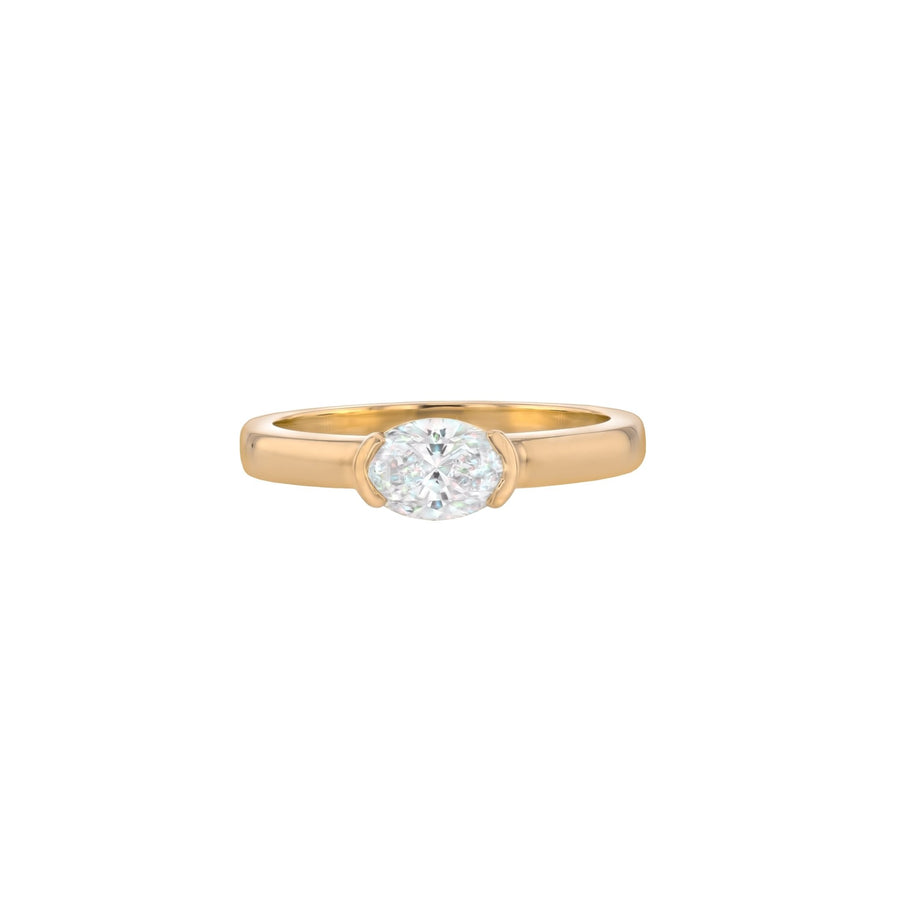 Margot East-West Oval Diamond Solitaire Ring - Eliise Maar Jewellery