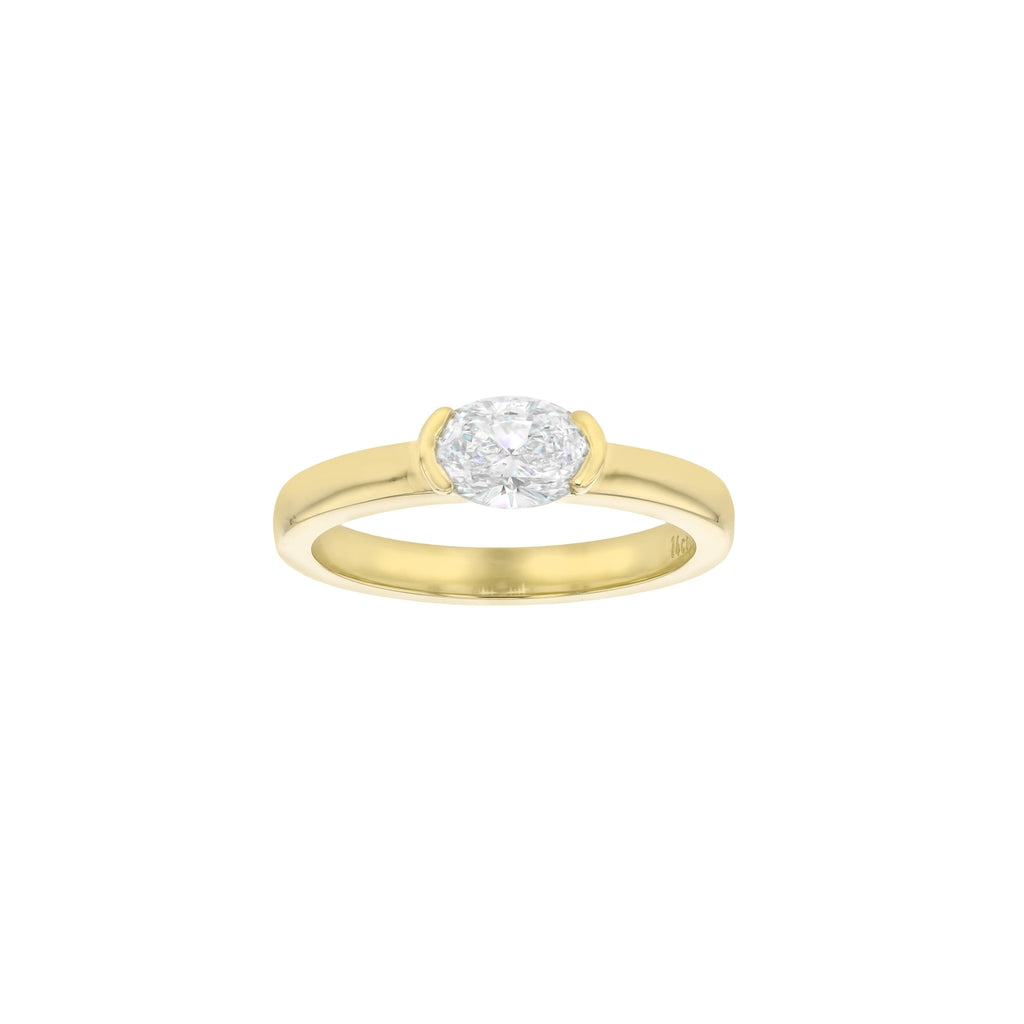 Margot East-West Oval Diamond Solitaire Ring - Eliise Maar Jewellery