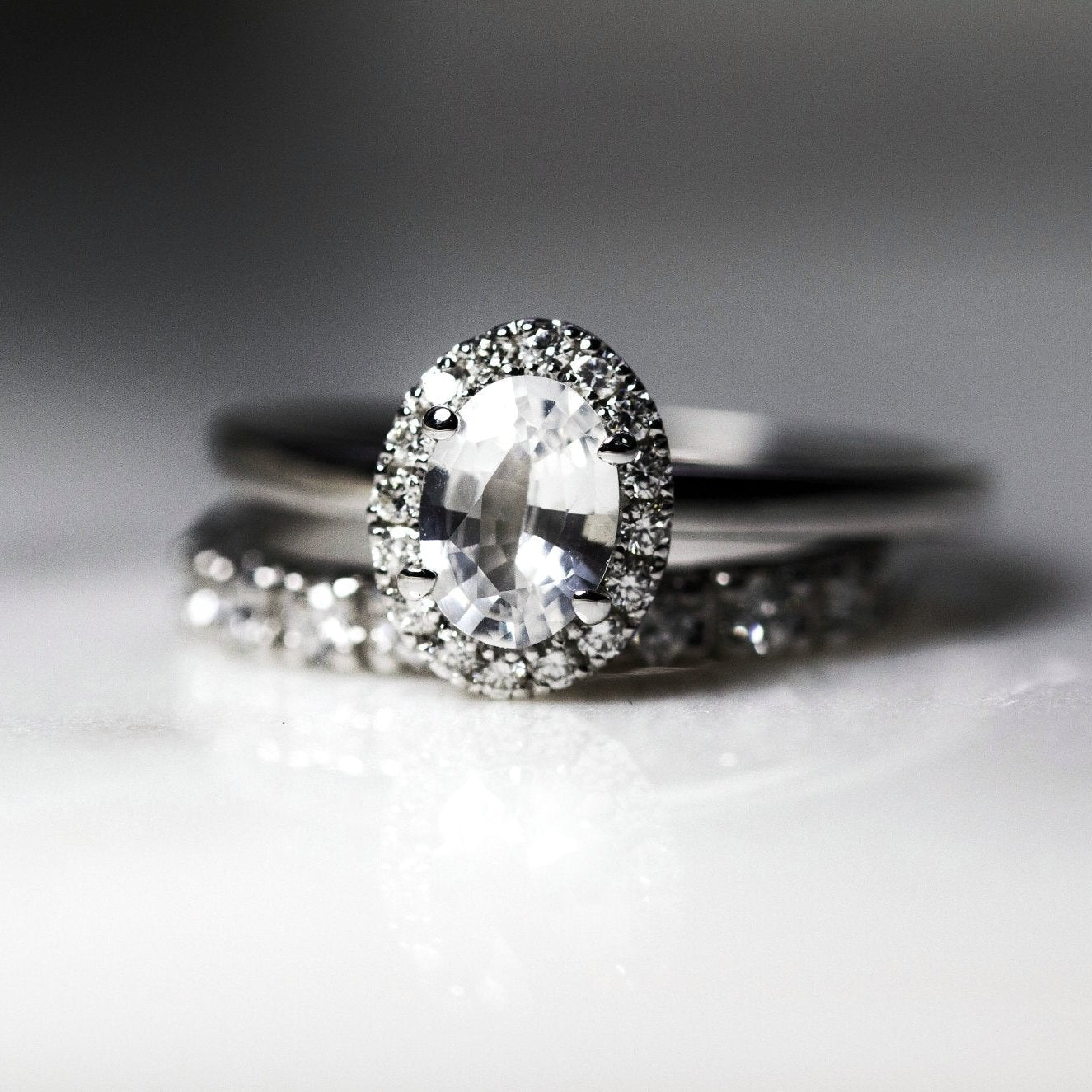 Mona Ring White Sapphire-Engagement Rings-Eliise Maar Fine Jewellery Australia-Eliise Maar Jewellery